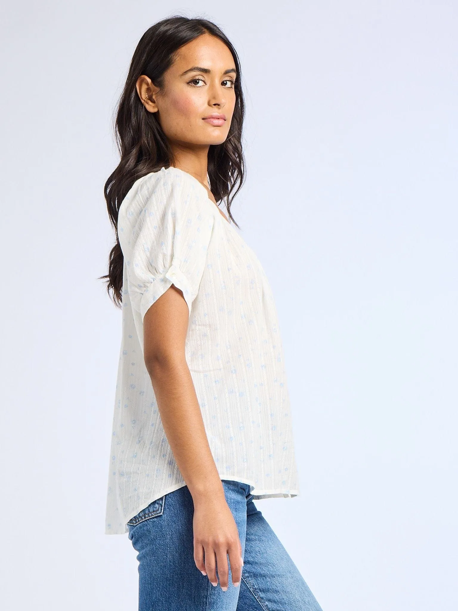 Naomi Top in Blue Flora sold by MILLE product image thumbnail 4
