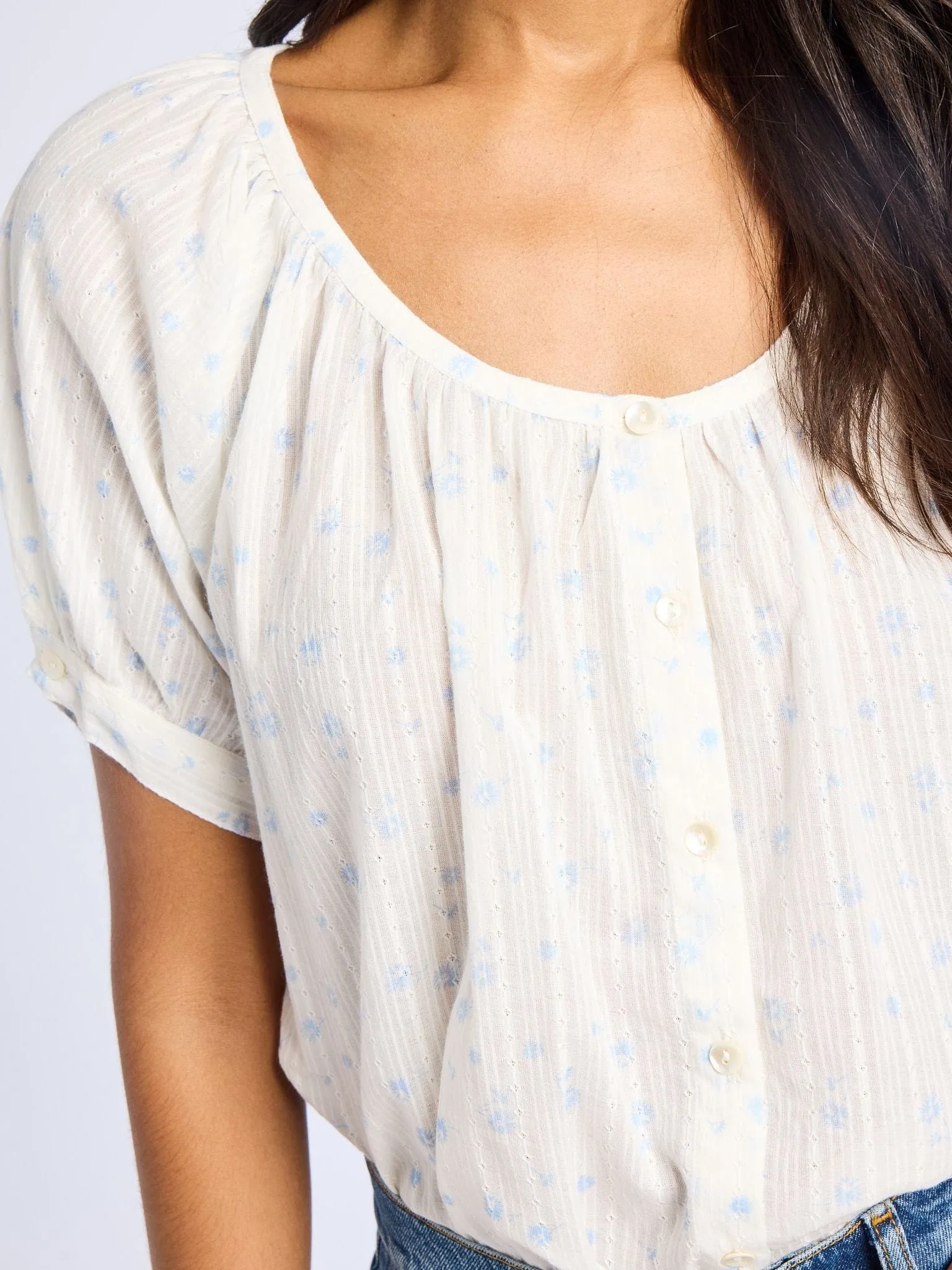 Naomi Top in Blue Flora sold by MILLE product image thumbnail 2