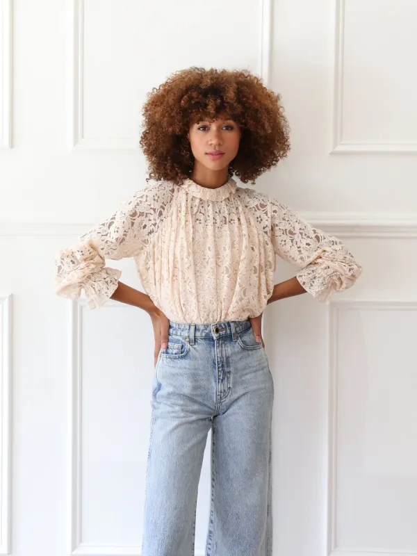 Chantal Top in Vanilla Lace sold by MILLE