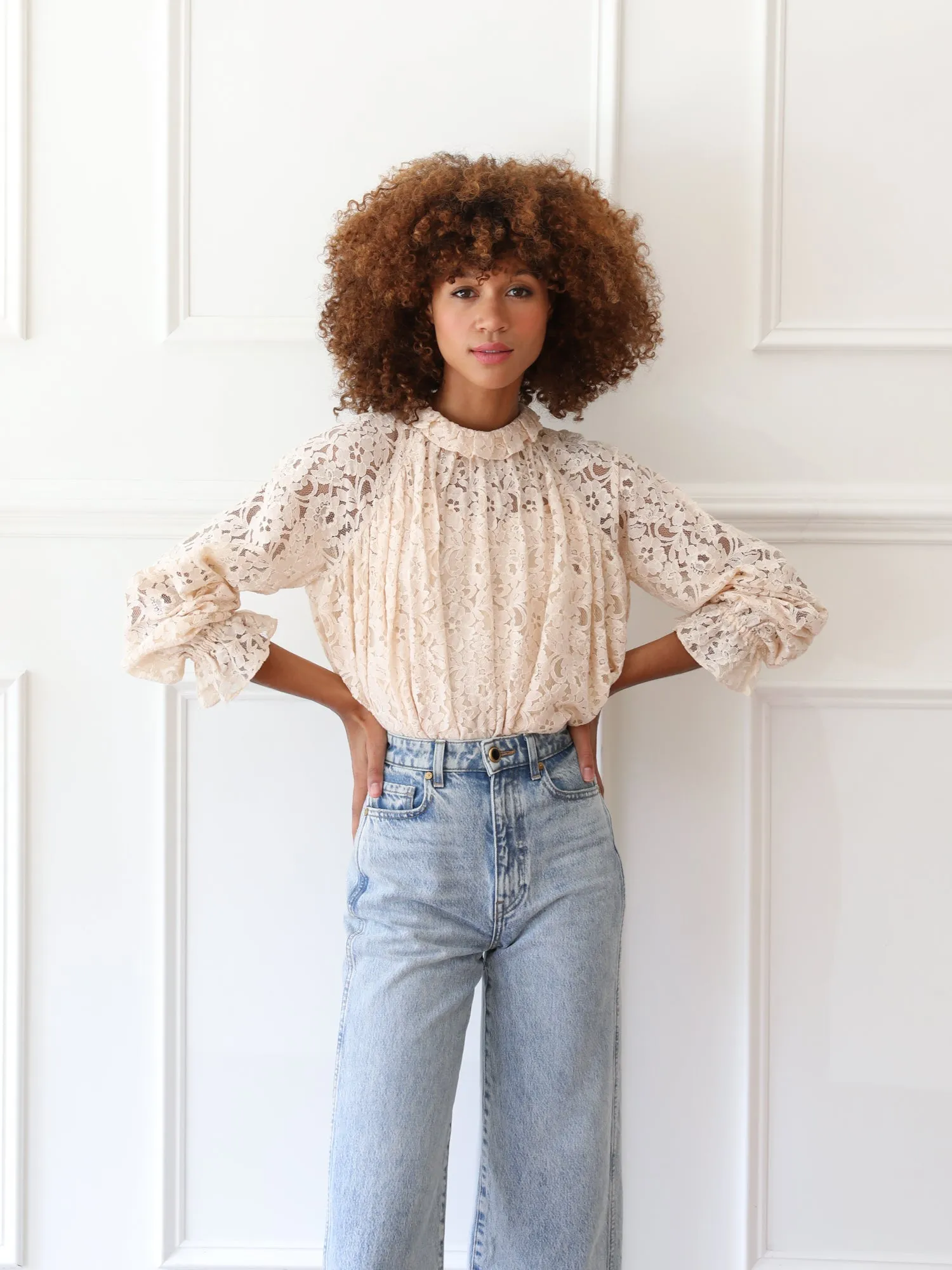 Chantal Top in Vanilla Lace sold by MILLE