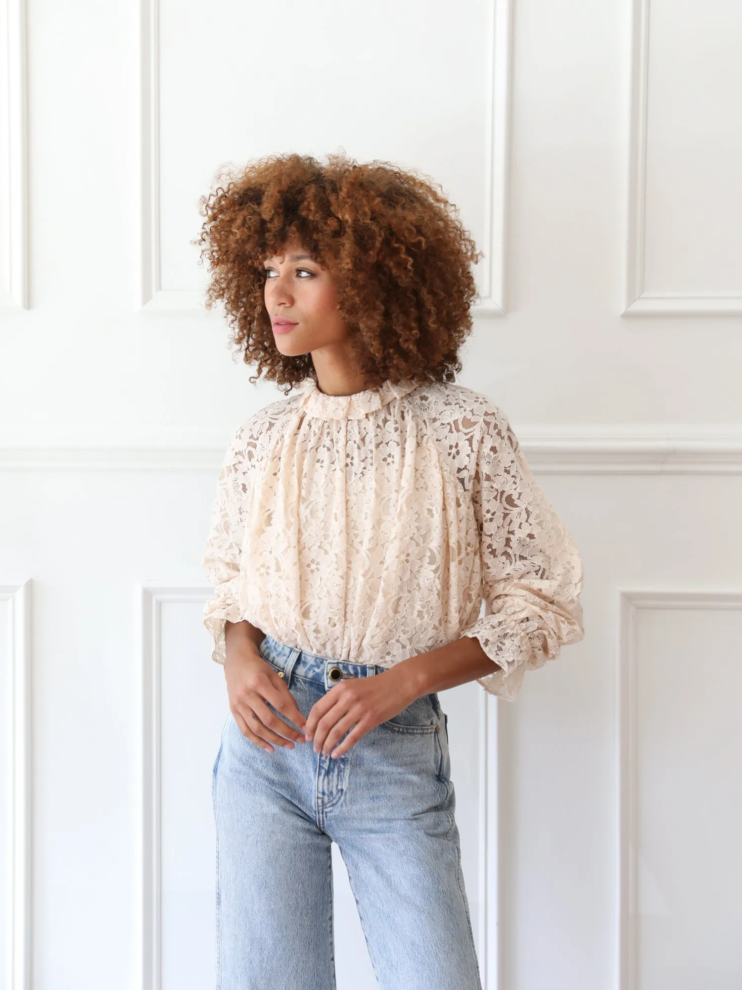 Chantal Top in Vanilla Lace sold by MILLE product image thumbnail 4