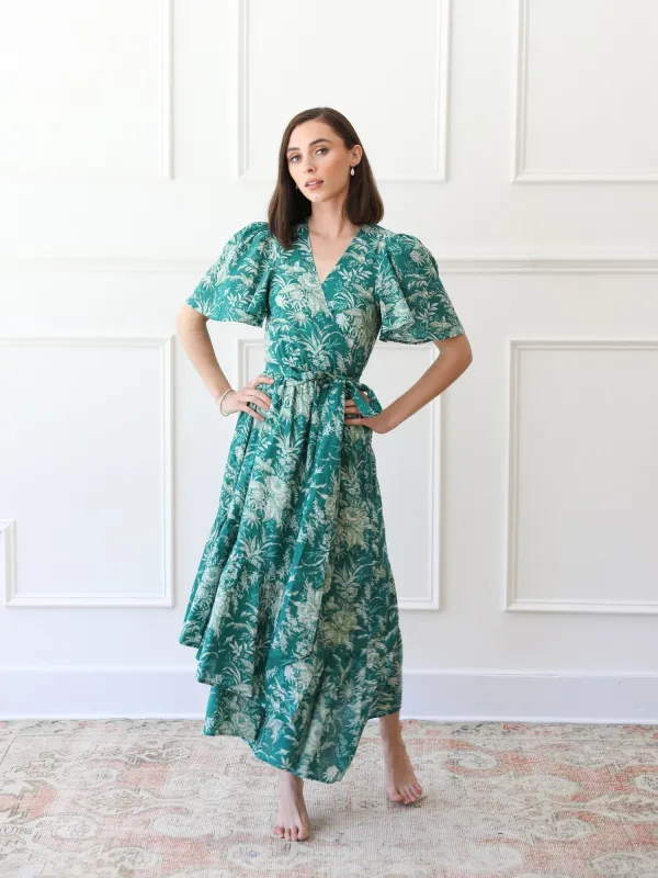 Helena Dress in Jade Paradise sold by MILLE