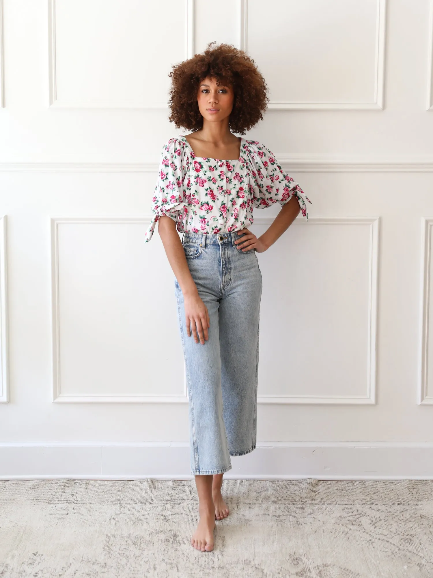 Evelyn Top in Pink Roses sold by MILLE product image thumbnail 2