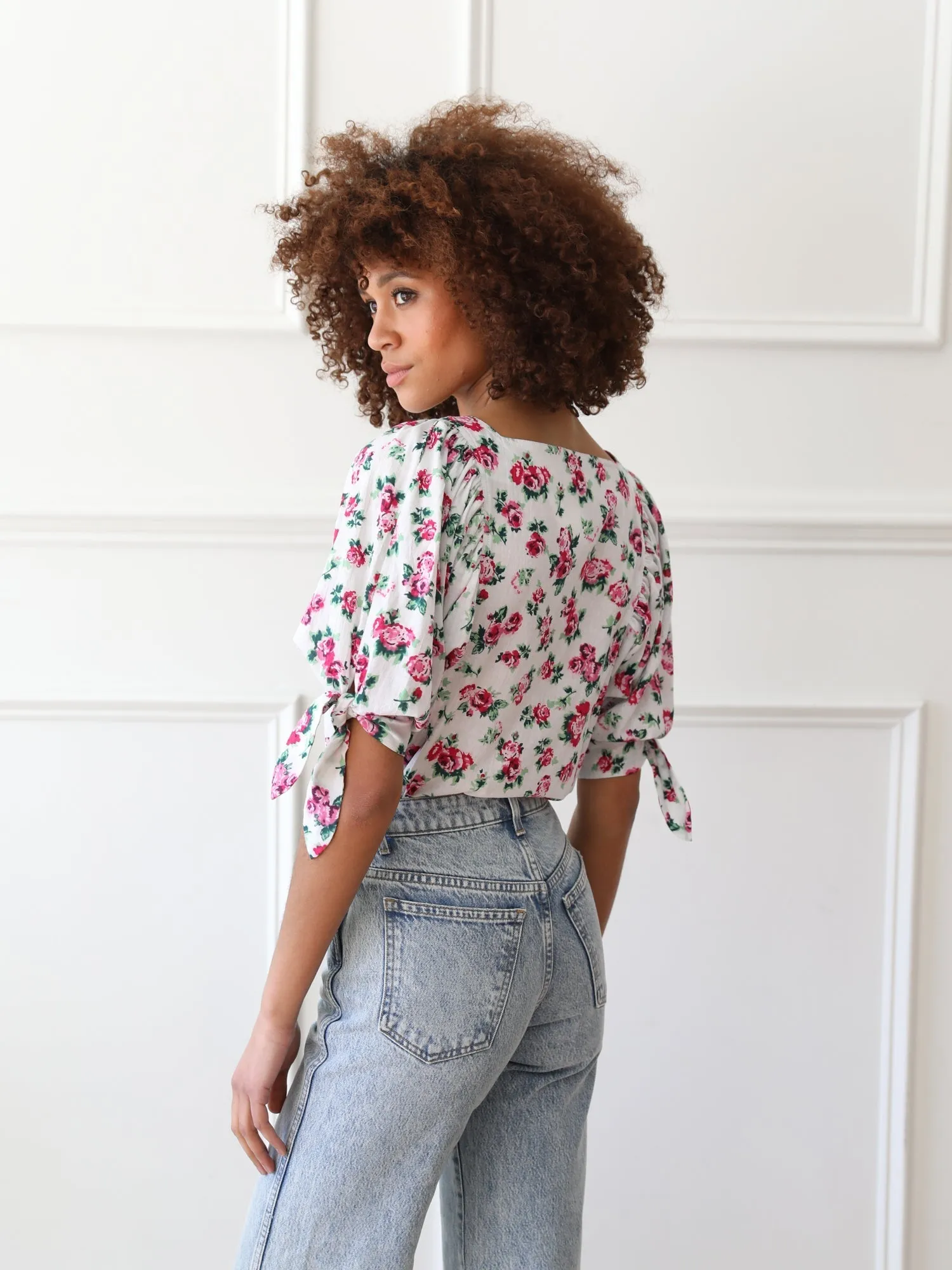 Evelyn Top in Pink Roses sold by MILLE product image thumbnail 5