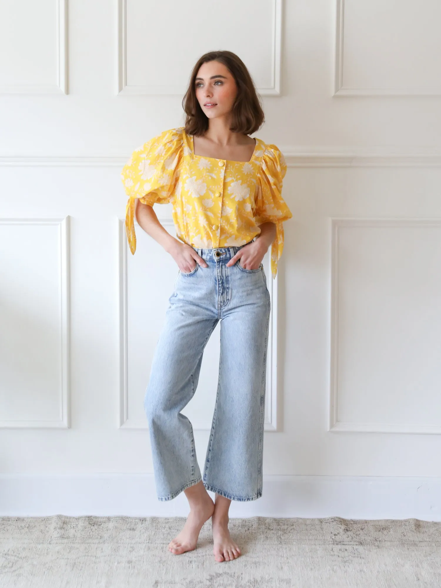 Evelyn Top in Yellow Zinnia sold by MILLE product image thumbnail 2