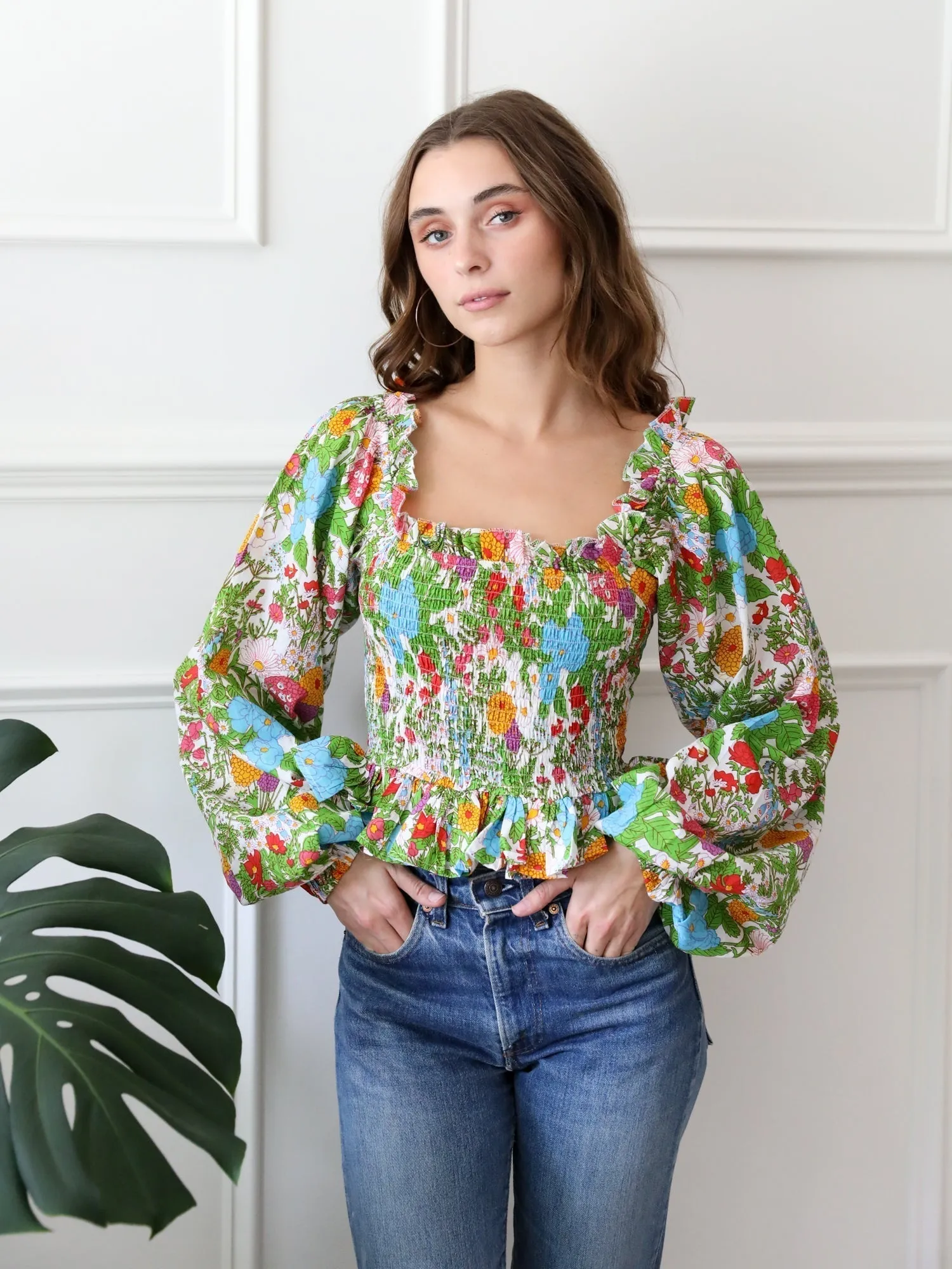 Circe Top in Summer Garden sold by MILLE
