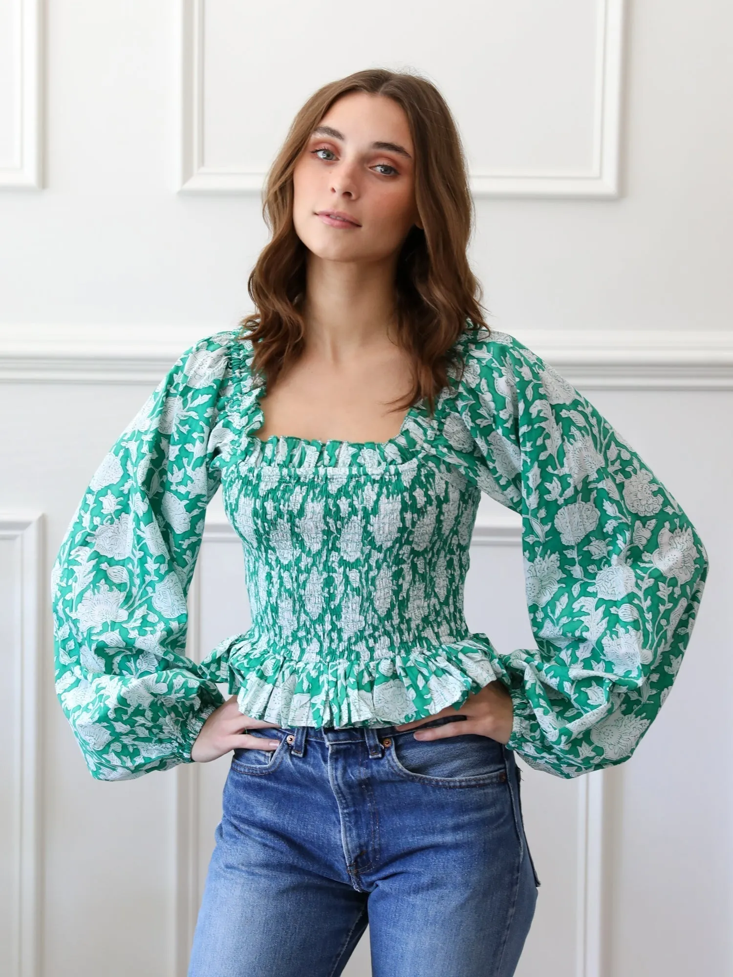 Circe Top in Green Zinnia sold by MILLE product image thumbnail 2