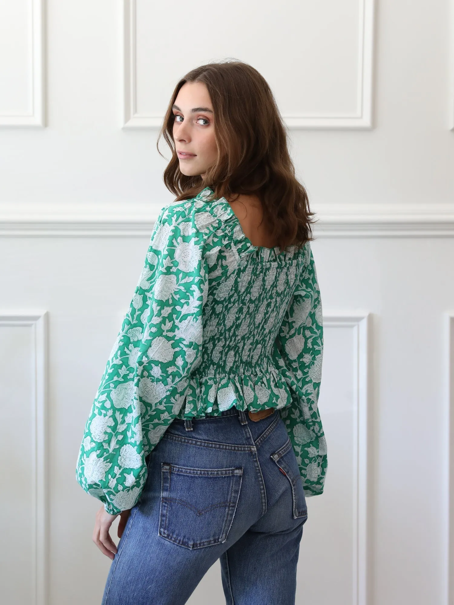 Circe Top in Green Zinnia sold by MILLE product image thumbnail 3
