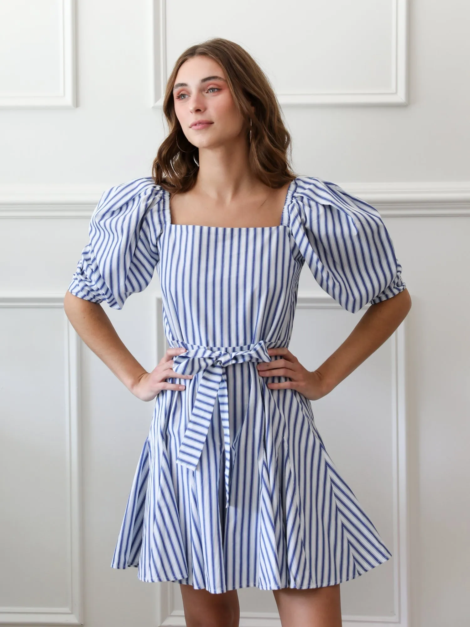 Anais Dress in Blue Stripe sold by MILLE product image thumbnail 3