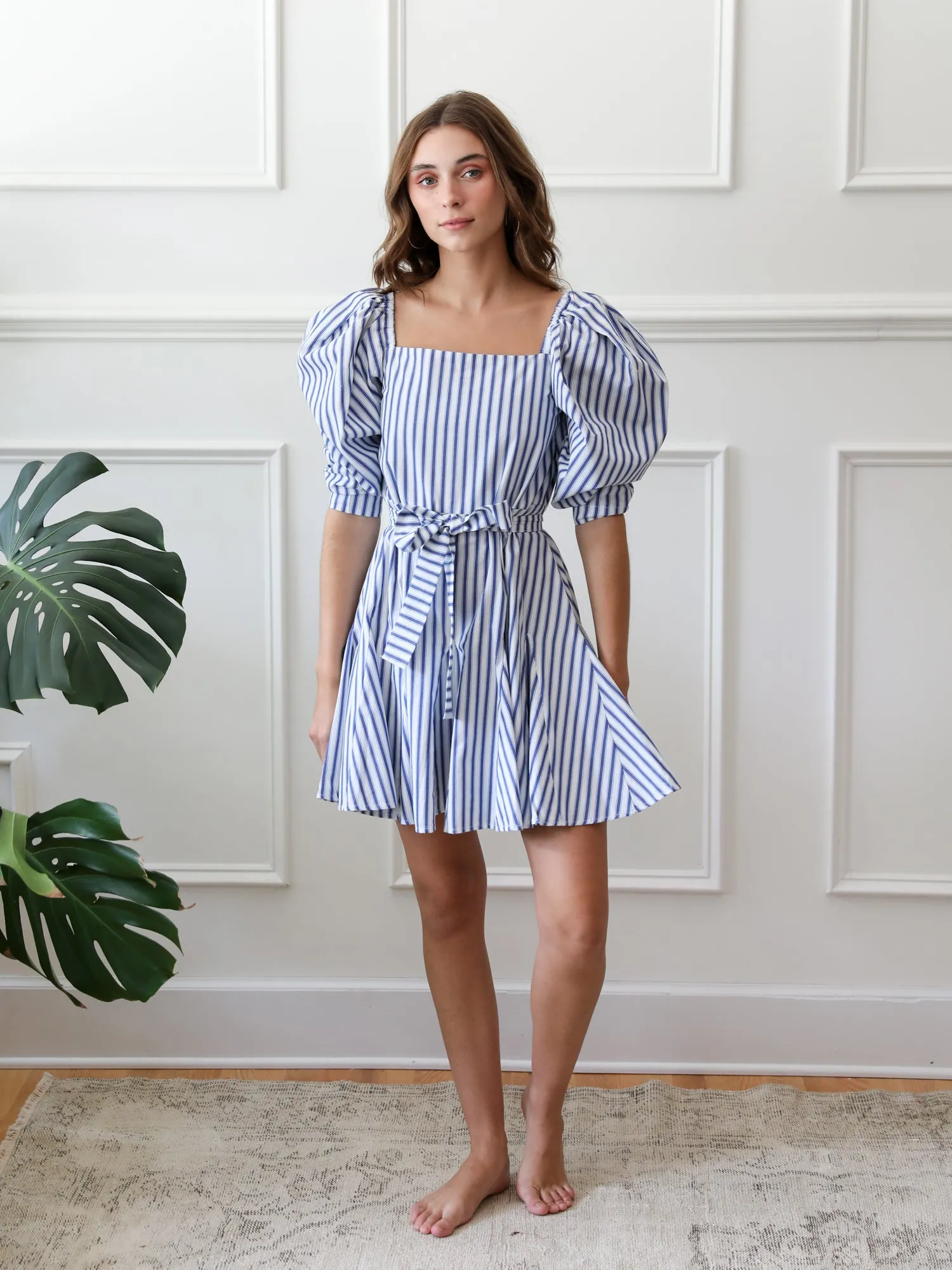 Anais Dress in Blue Stripe sold by MILLE