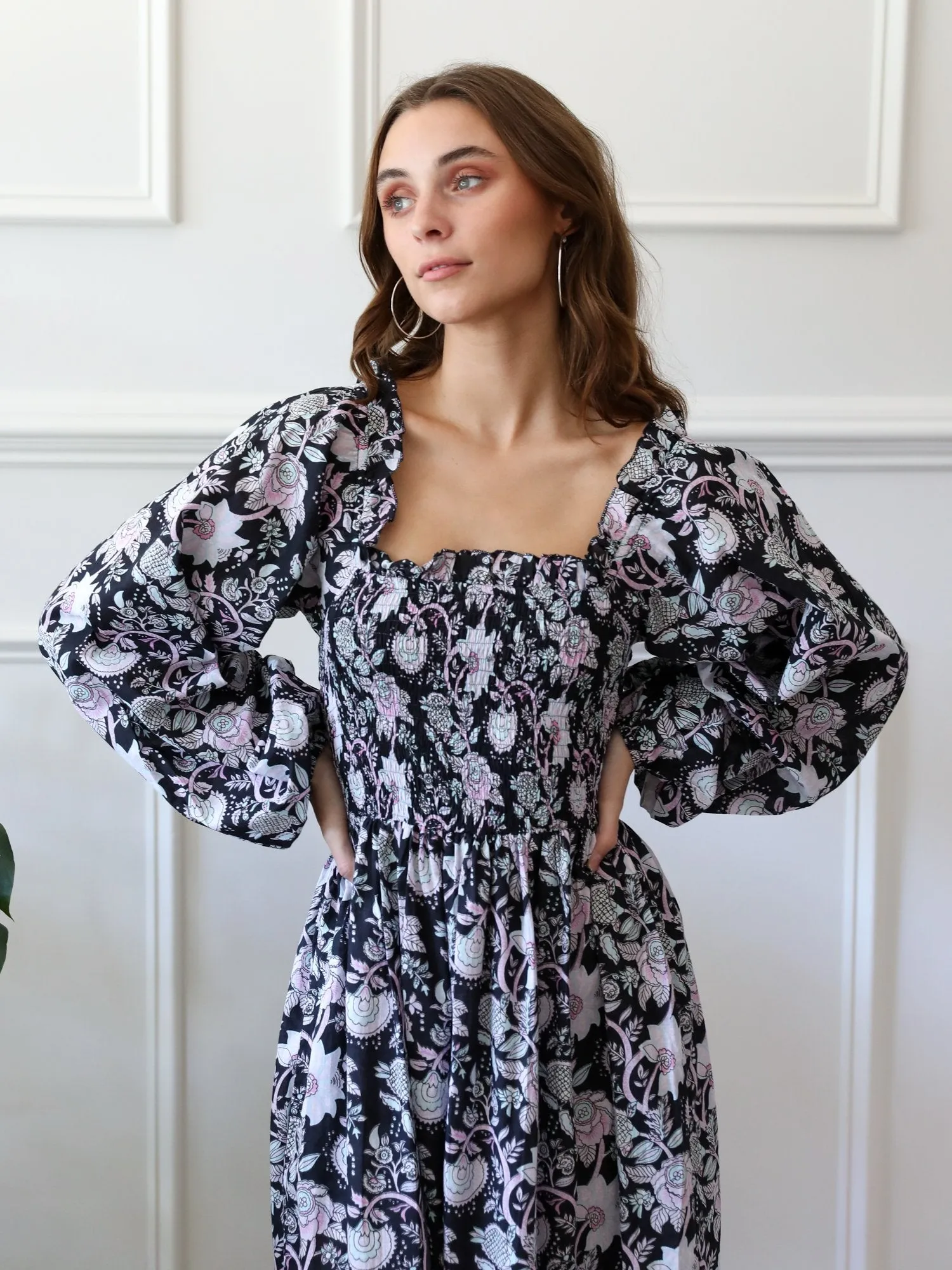 Catherine Dress in Tropical Night sold by MILLE product image thumbnail 3