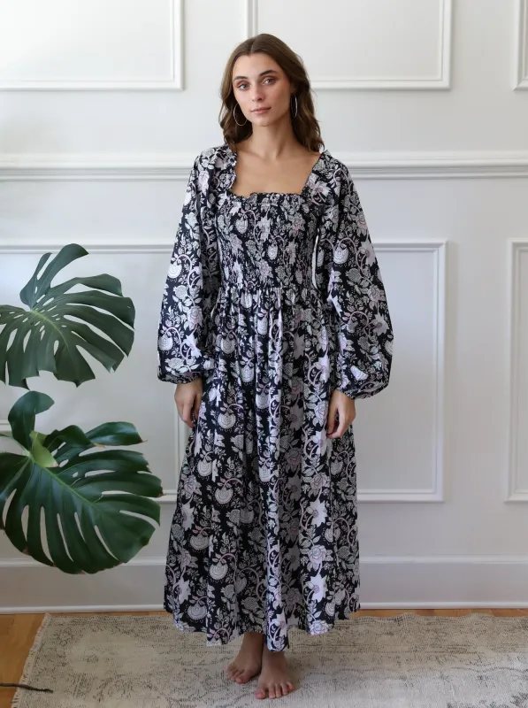 Catherine Dress in Tropical Night sold by MILLE