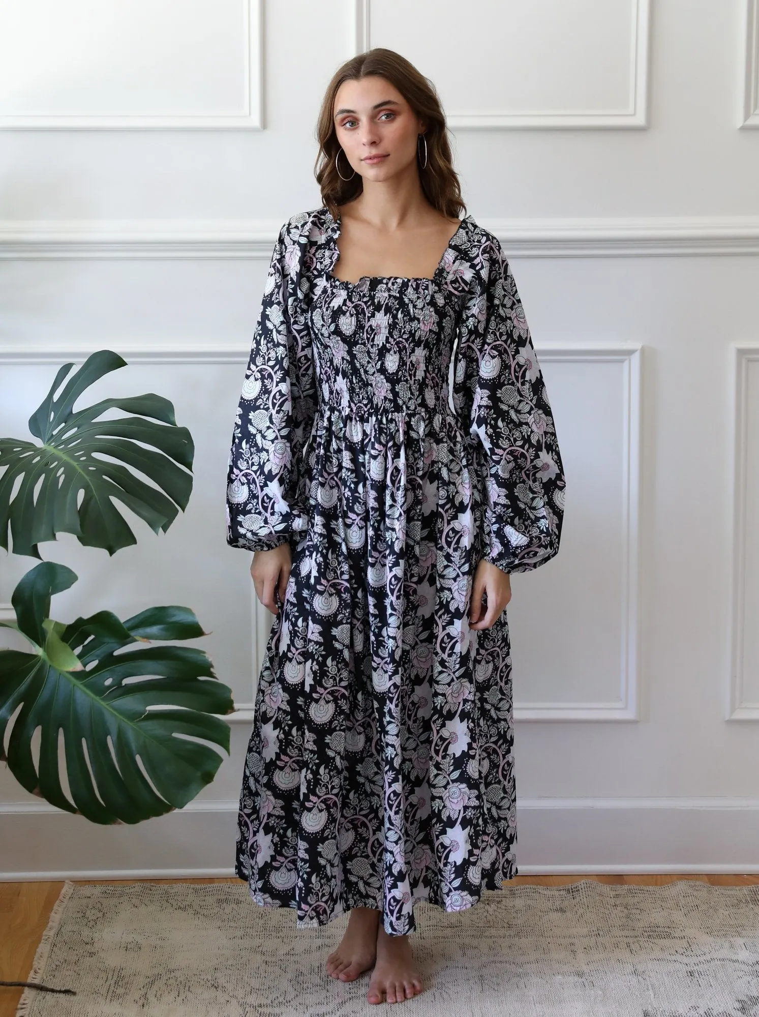 Catherine Dress in Tropical Night sold by MILLE