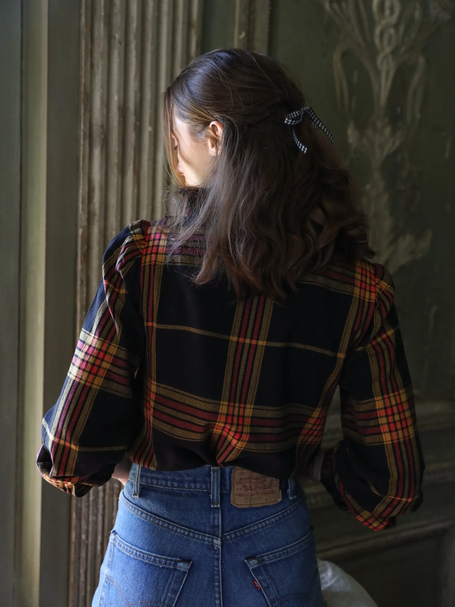 Pippa Top in Warm Plaid sold by MILLE product image thumbnail 3