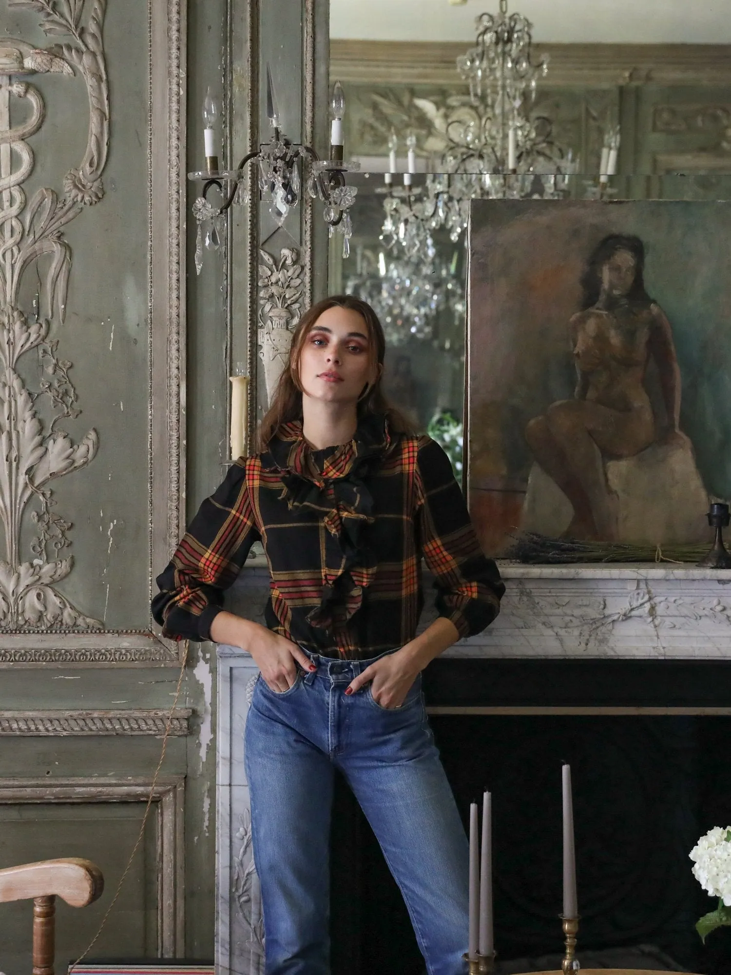 Pippa Top in Warm Plaid sold by MILLE product image thumbnail 2