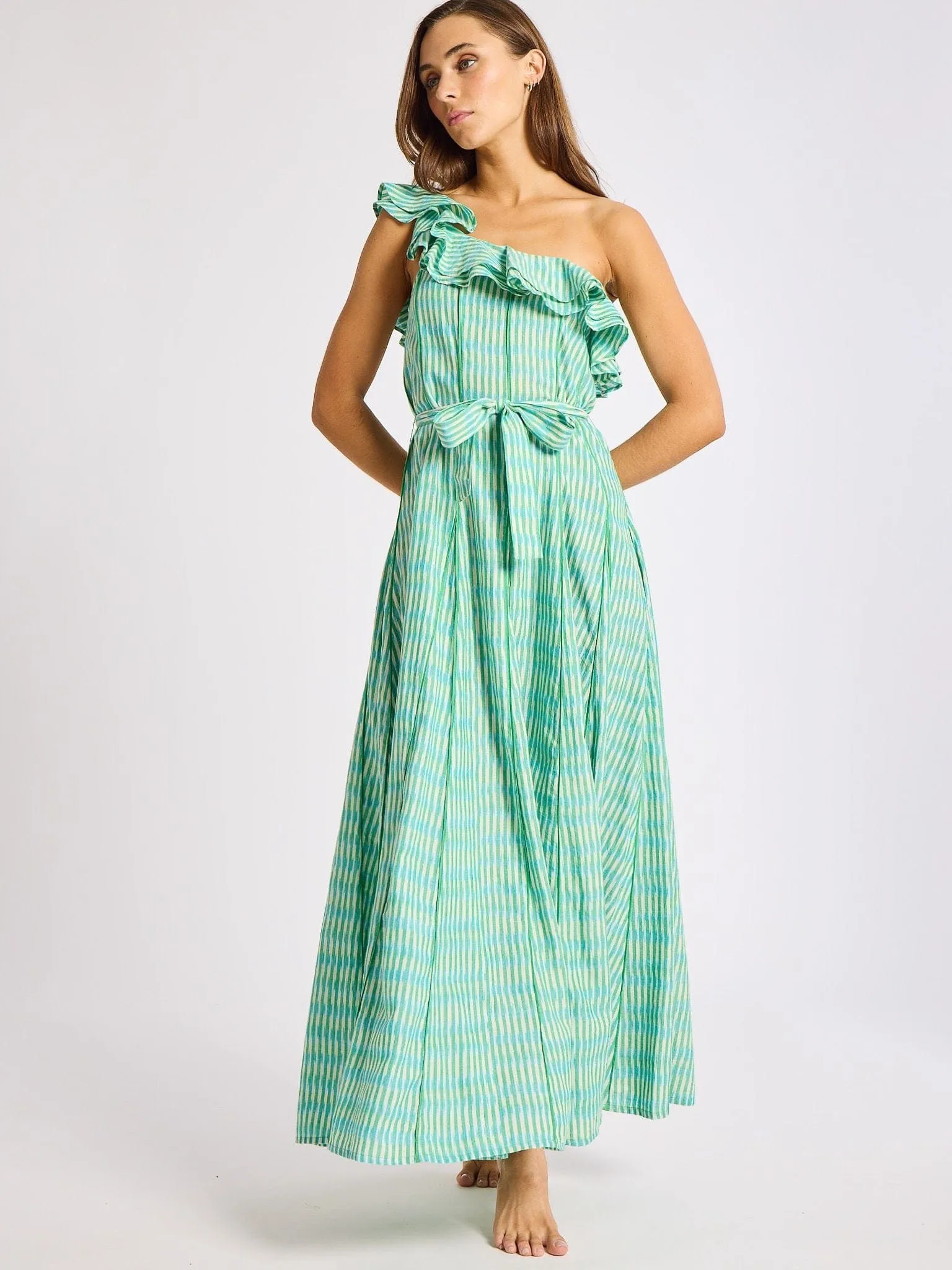 Yvonne Dress in Green & Blue Ikat sold by MILLE product image thumbnail 2