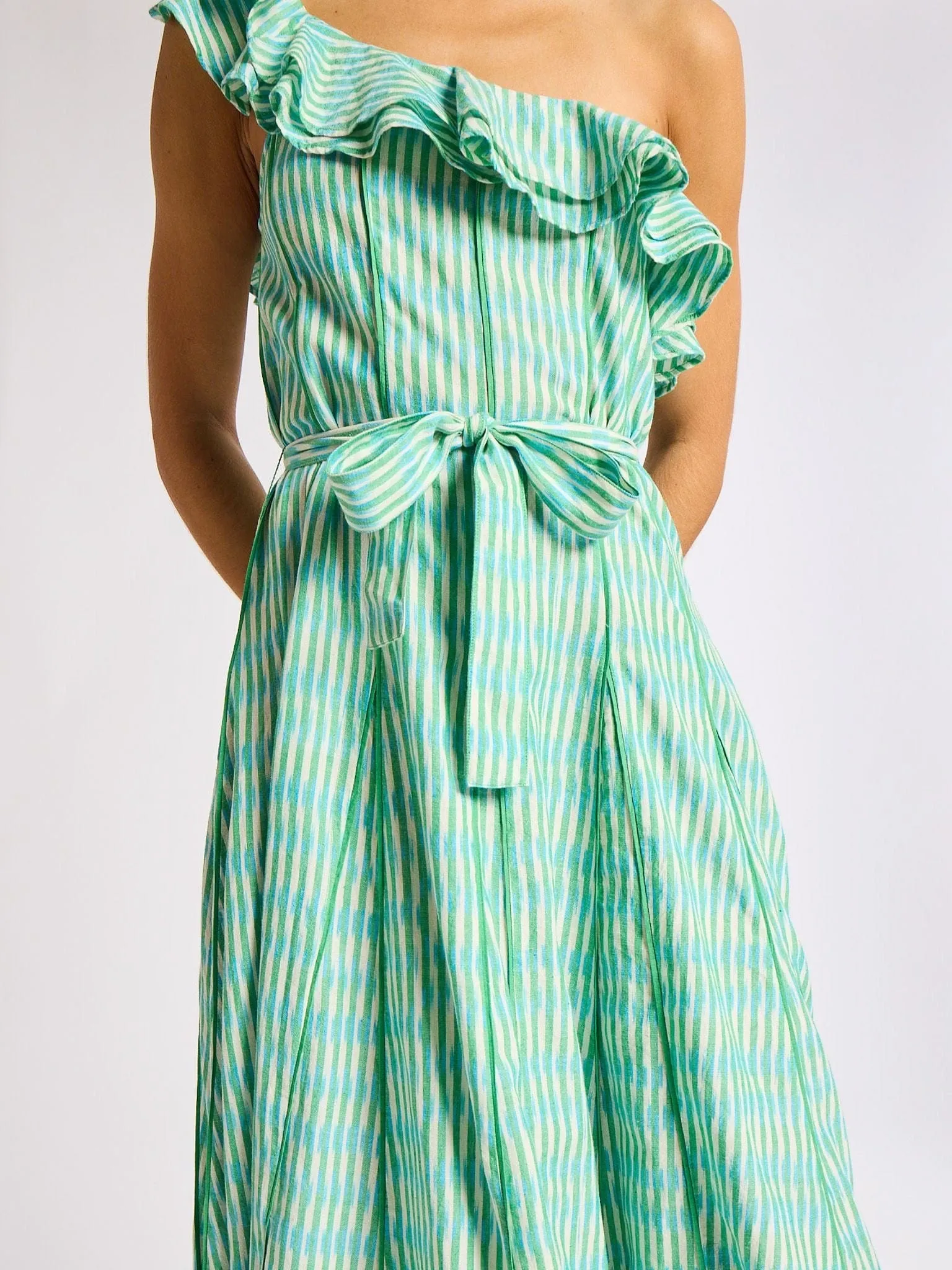 Yvonne Dress in Green & Blue Ikat sold by MILLE product image thumbnail 4