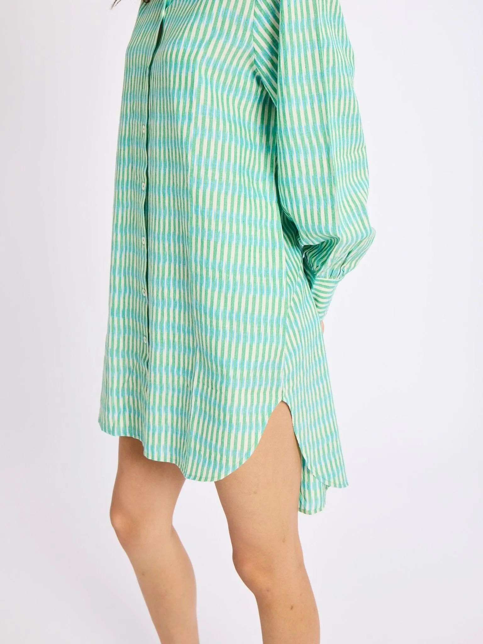 Holly Mini Dress in Green & Blue Ikat sold by MILLE product image thumbnail 4