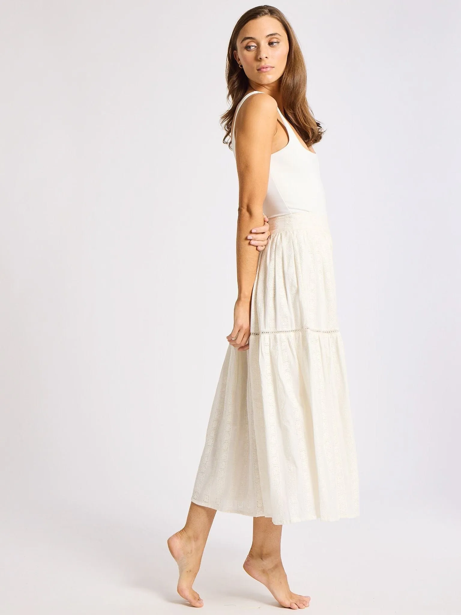 Betty Skirt in Ivory Eyelet sold by MILLE product image thumbnail 3