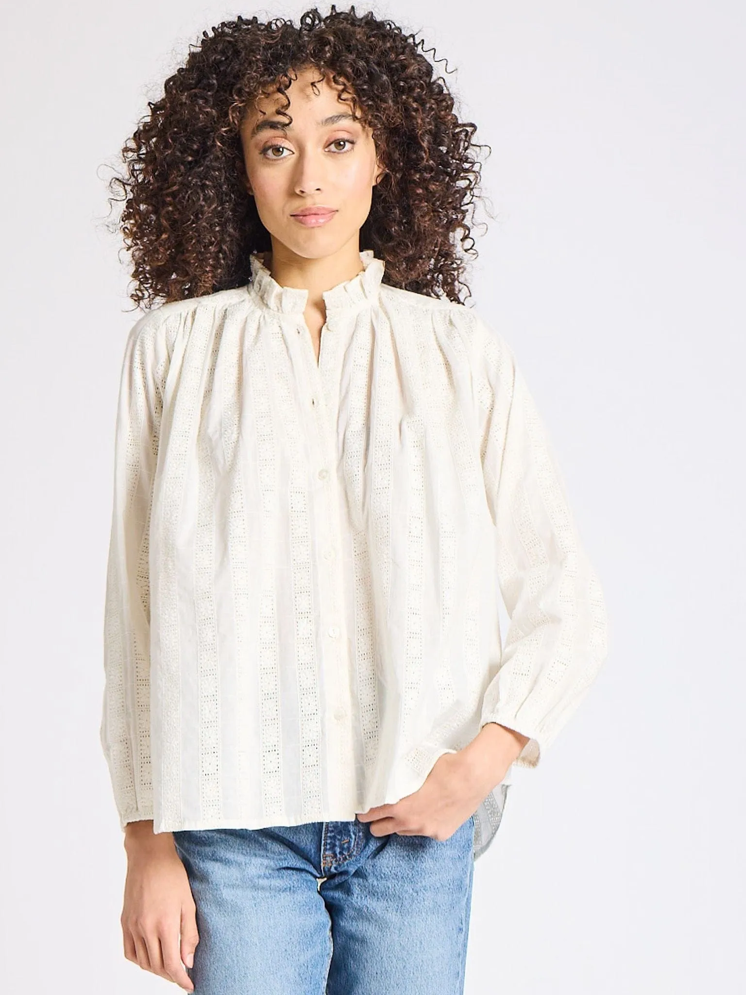 Francesca Top in Ivory Eyelet sold by MILLE product image thumbnail 2