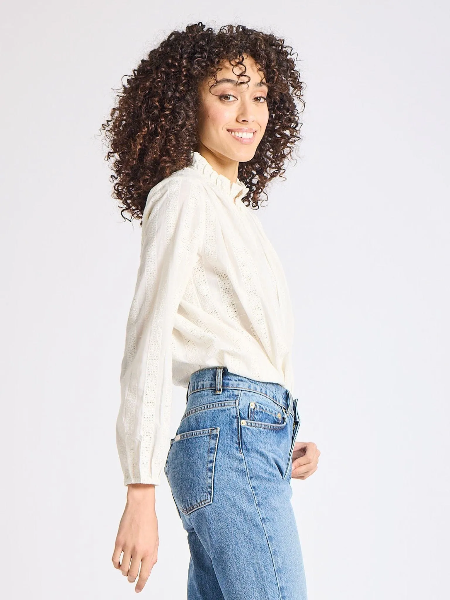 Francesca Top in Ivory Eyelet sold by MILLE product image thumbnail 3