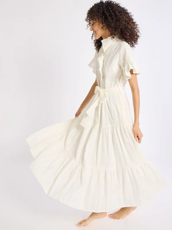 Victoria Dress in Ivory Eyelet sold by MILLE