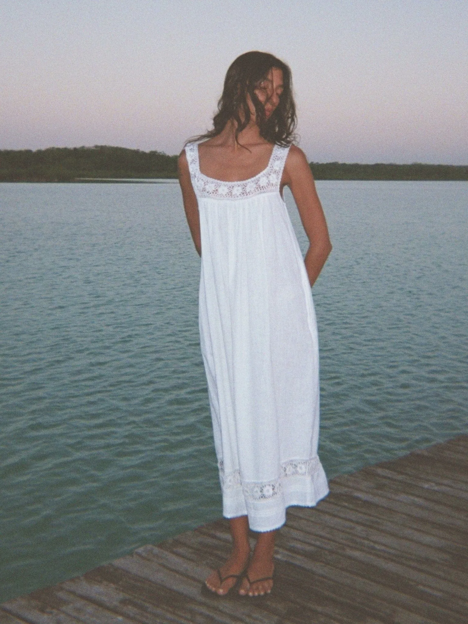 Adelia Dress in White Linen sold by MILLE product image thumbnail 4