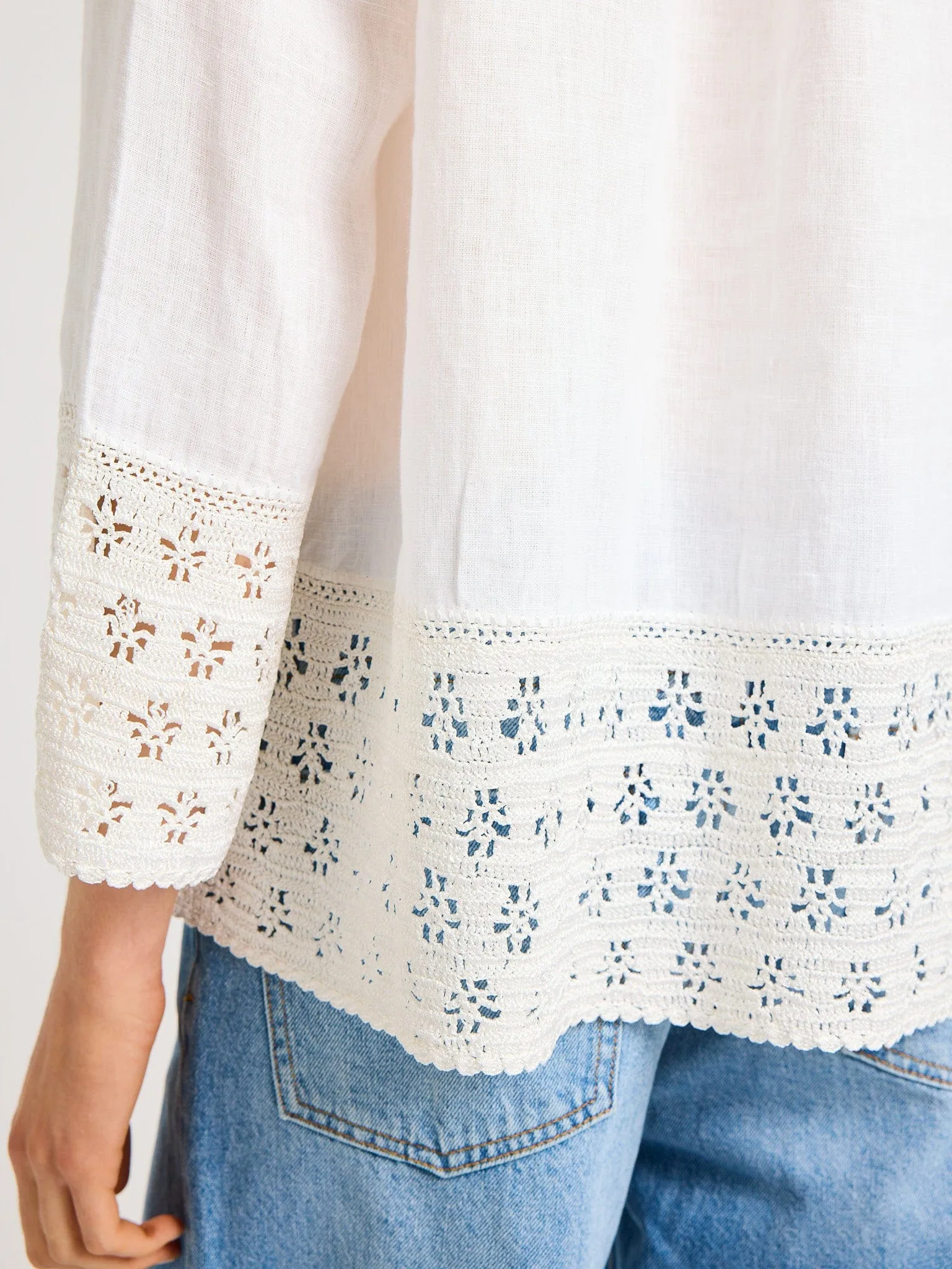 Elsie Top in White Linen sold by MILLE product image thumbnail 4