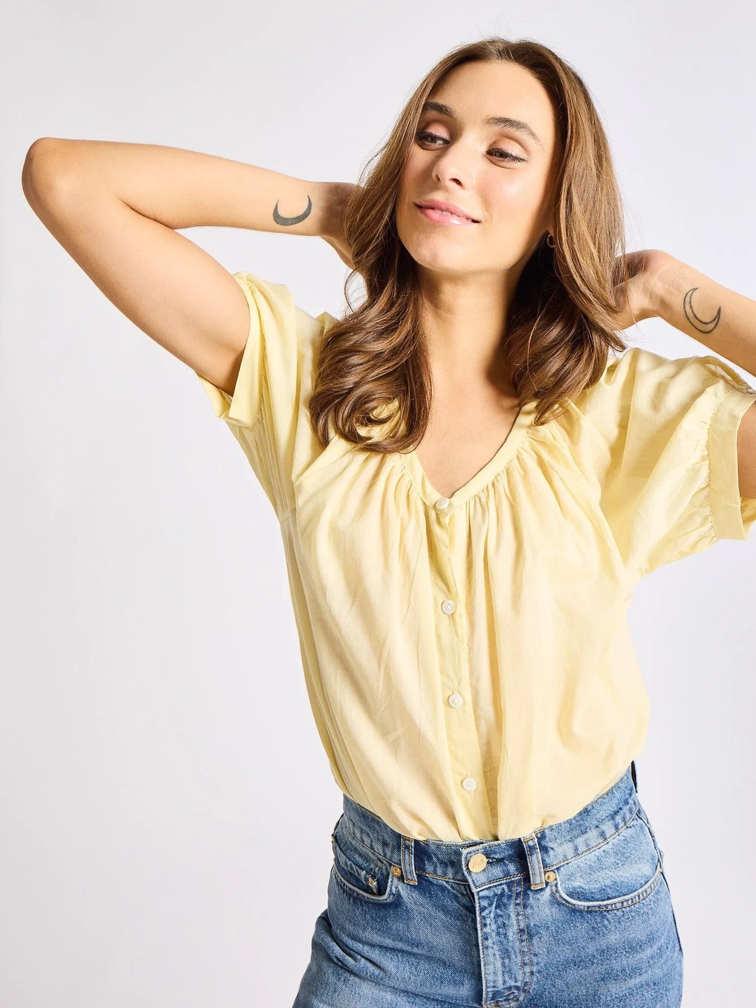 Naomi Top in Buttercream sold by MILLE