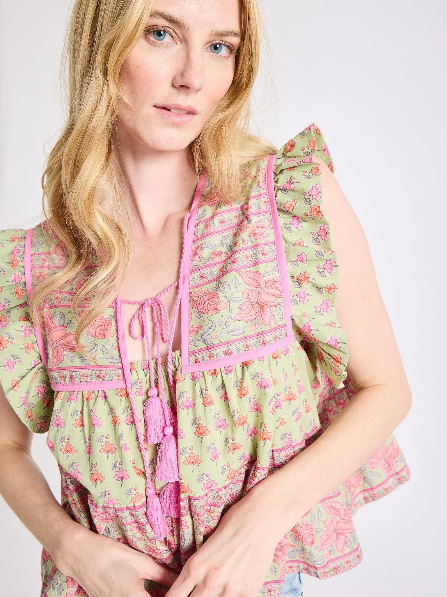 Chelsea Top in Tulip Print sold by MILLE