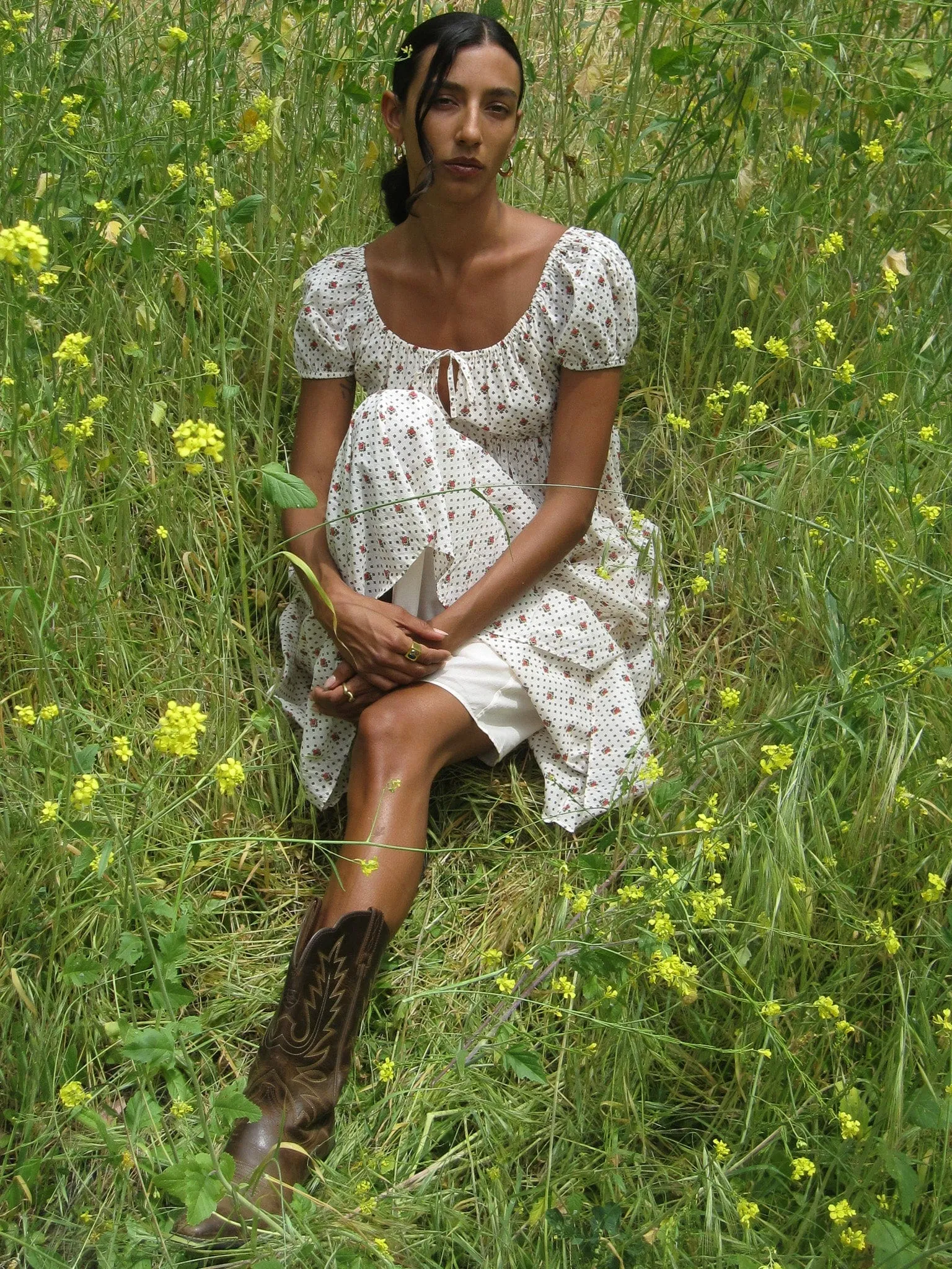 Coralie Dress in Blush Foulard sold by MILLE product image thumbnail 2