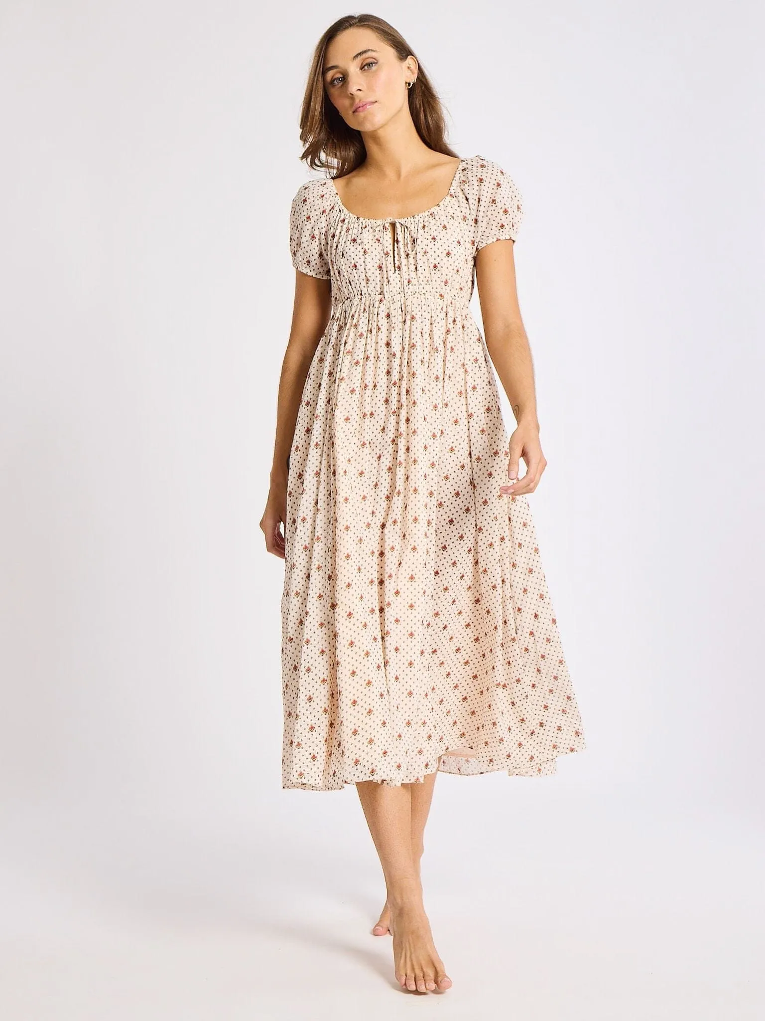 Coralie Dress in Blush Foulard sold by MILLE product image thumbnail 5