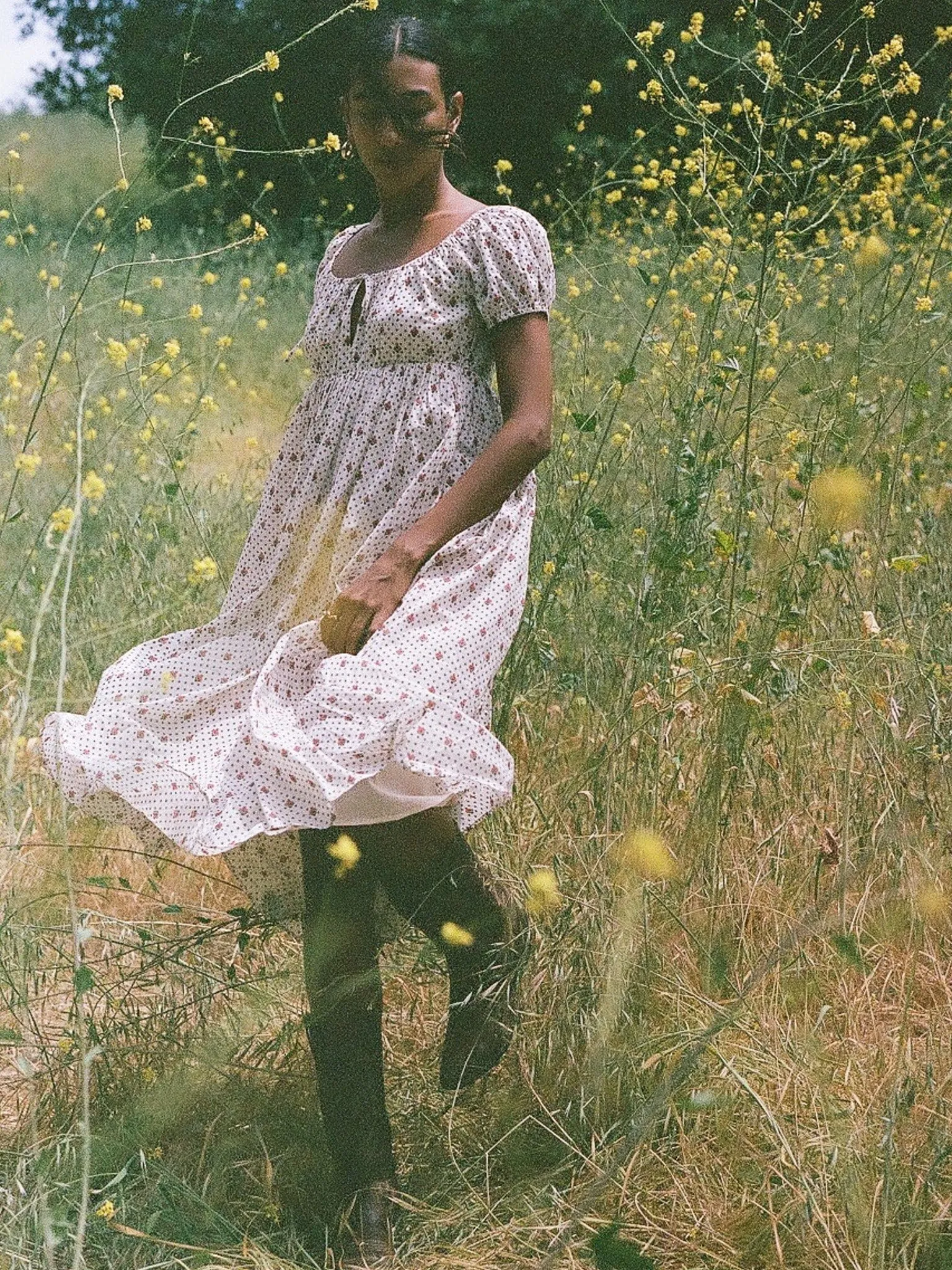 Coralie Dress in Blush Foulard sold by MILLE