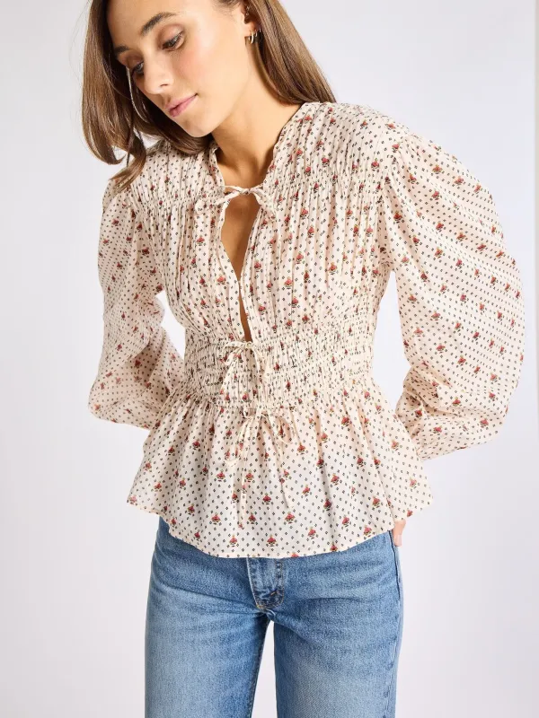 Ella Top in Blush Foulard sold by MILLE