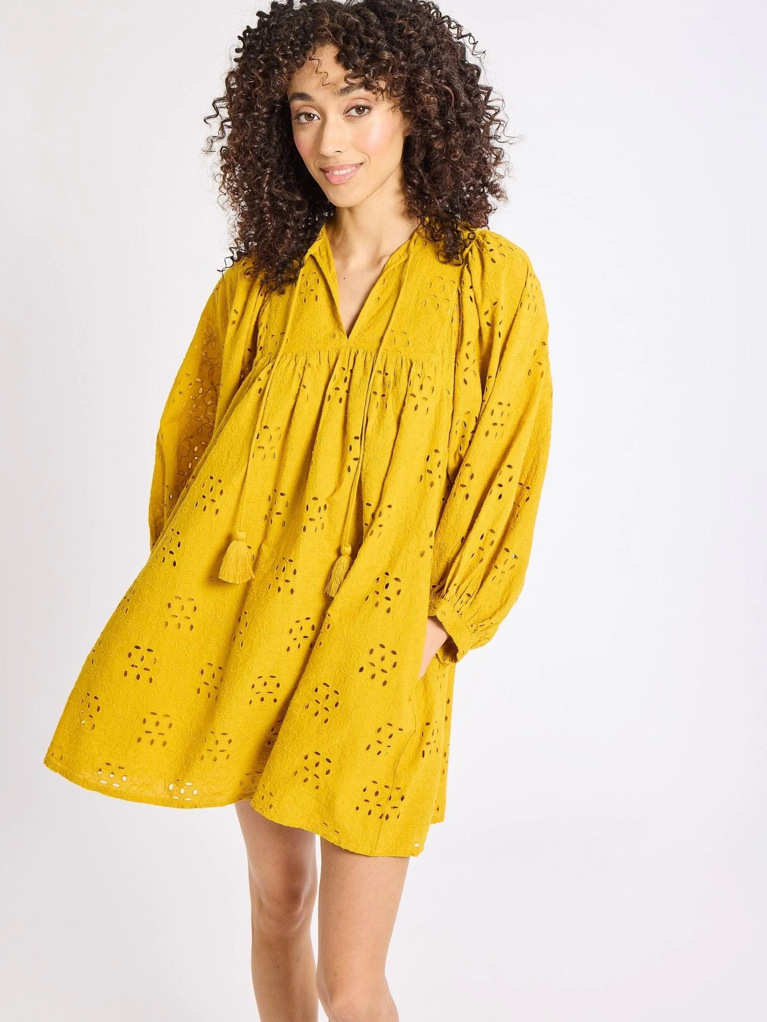 Daisy Dress in Marigold Eyelet sold by MILLE