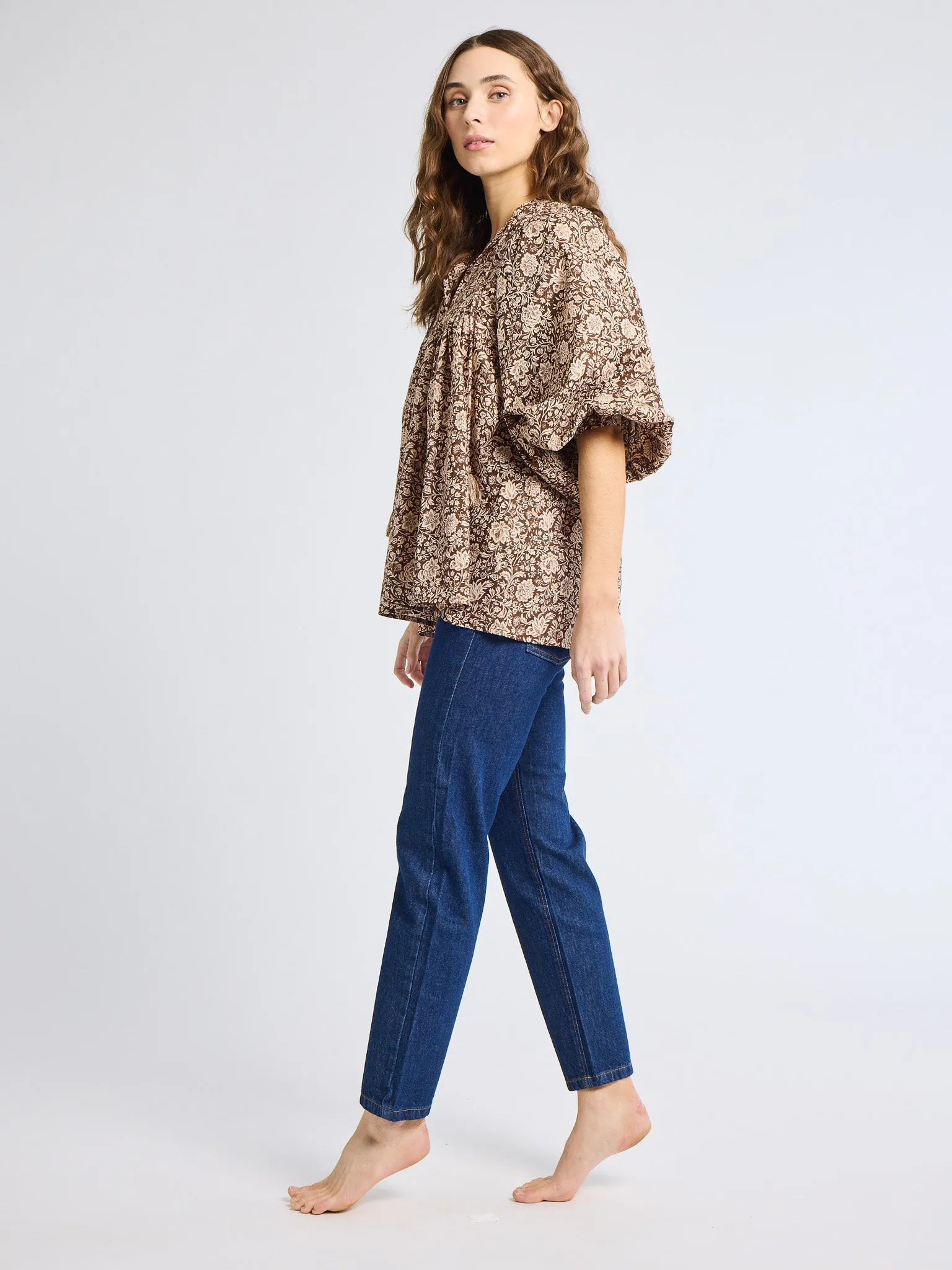 Charlie Top in Cocoa Floral sold by MILLE product image thumbnail 3