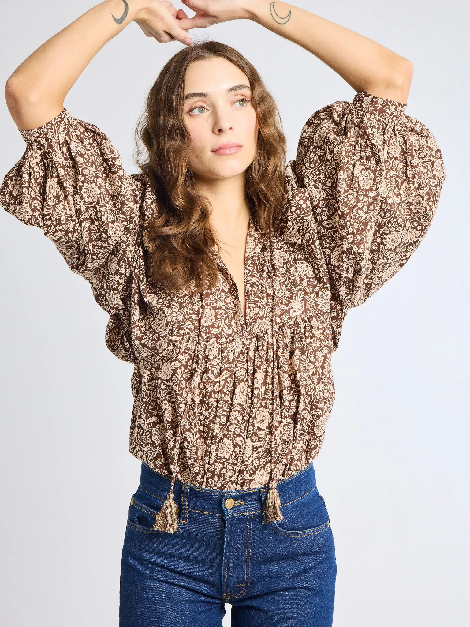 Charlie Top in Cocoa Floral sold by MILLE product image thumbnail 2