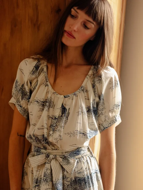 Naomi Top in Western Toile sold by MILLE