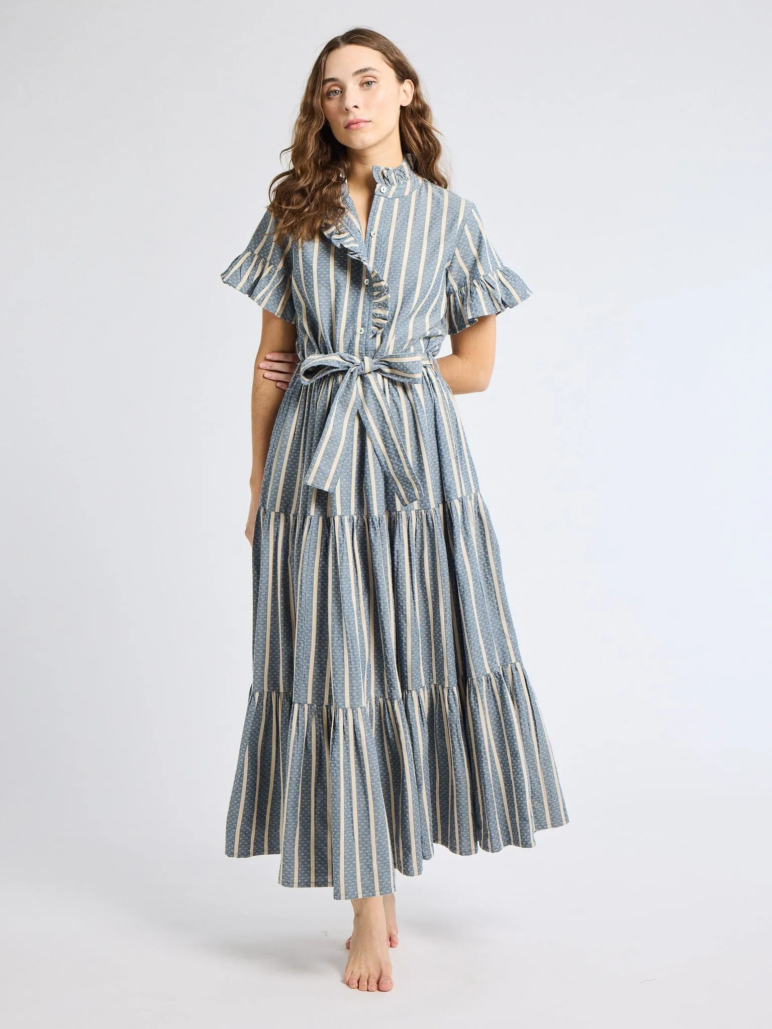 Victoria Dress in Chambray Stripe sold by MILLE product image thumbnail 5