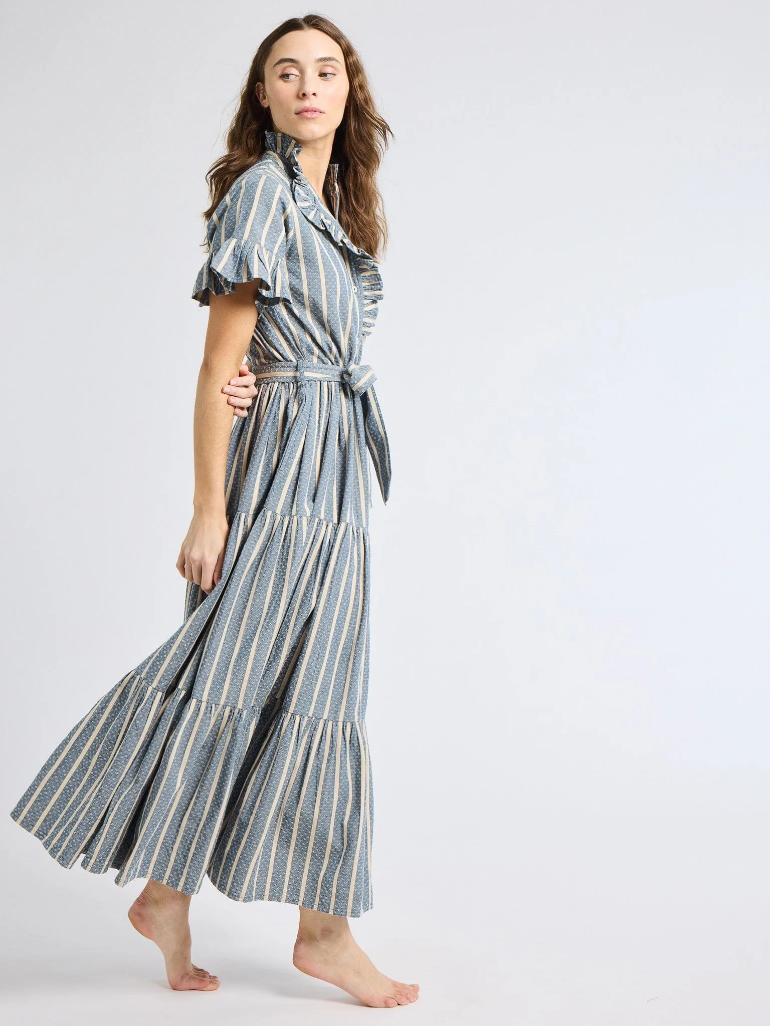 Victoria Dress in Chambray Stripe sold by MILLE product image thumbnail 4