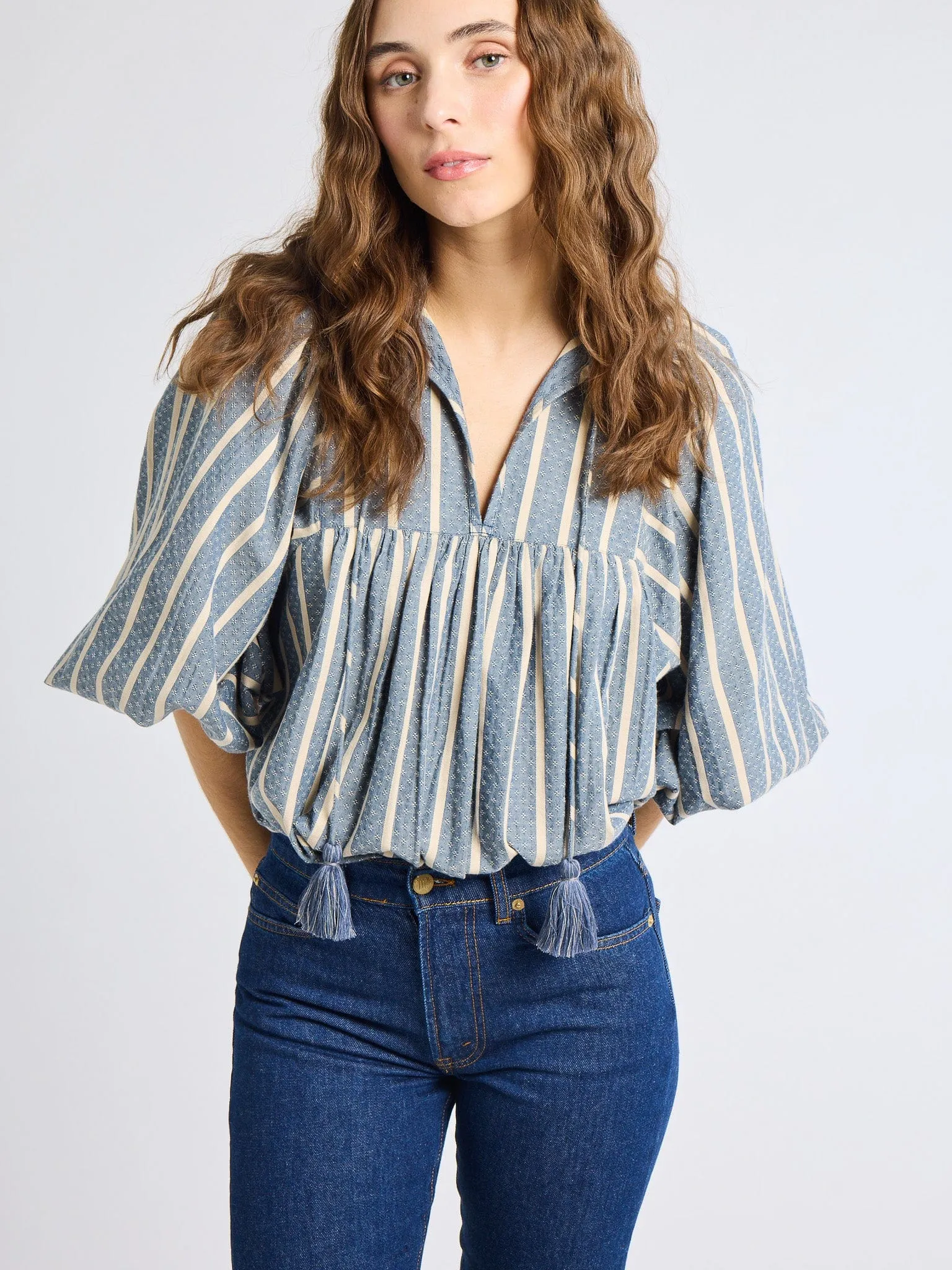 Charlie Top in Chambray Stripe sold by MILLE product image thumbnail 3