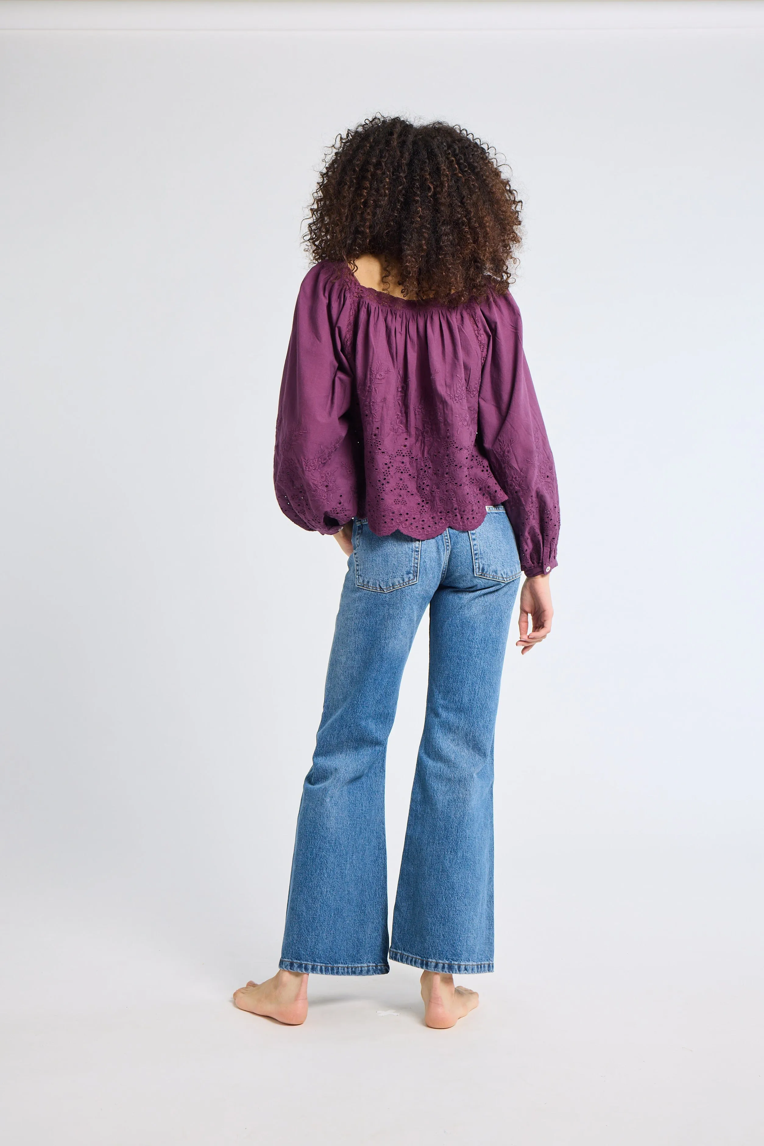Maureen Top in Plum Eyelet sold by MILLE product image thumbnail 5