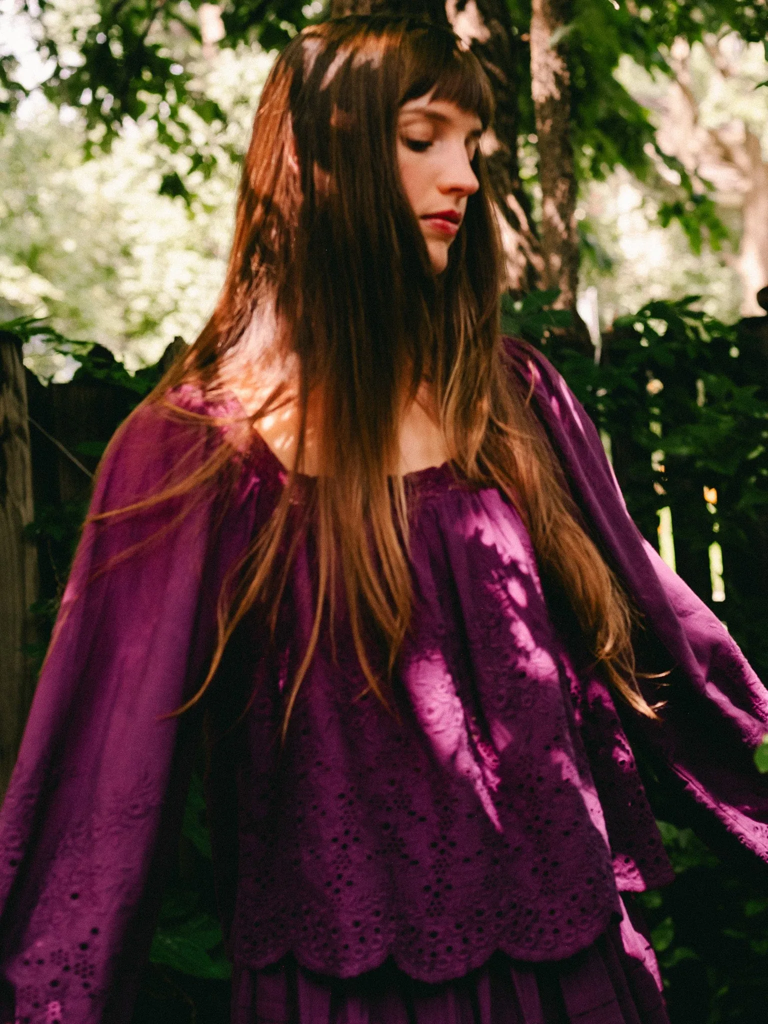 Maureen Top in Plum Eyelet sold by MILLE product image thumbnail 2