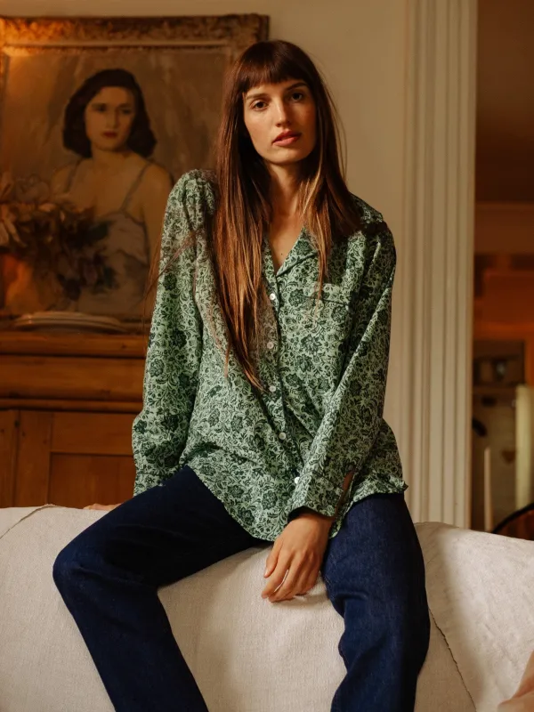 Iris Top in Jade Floral sold by MILLE