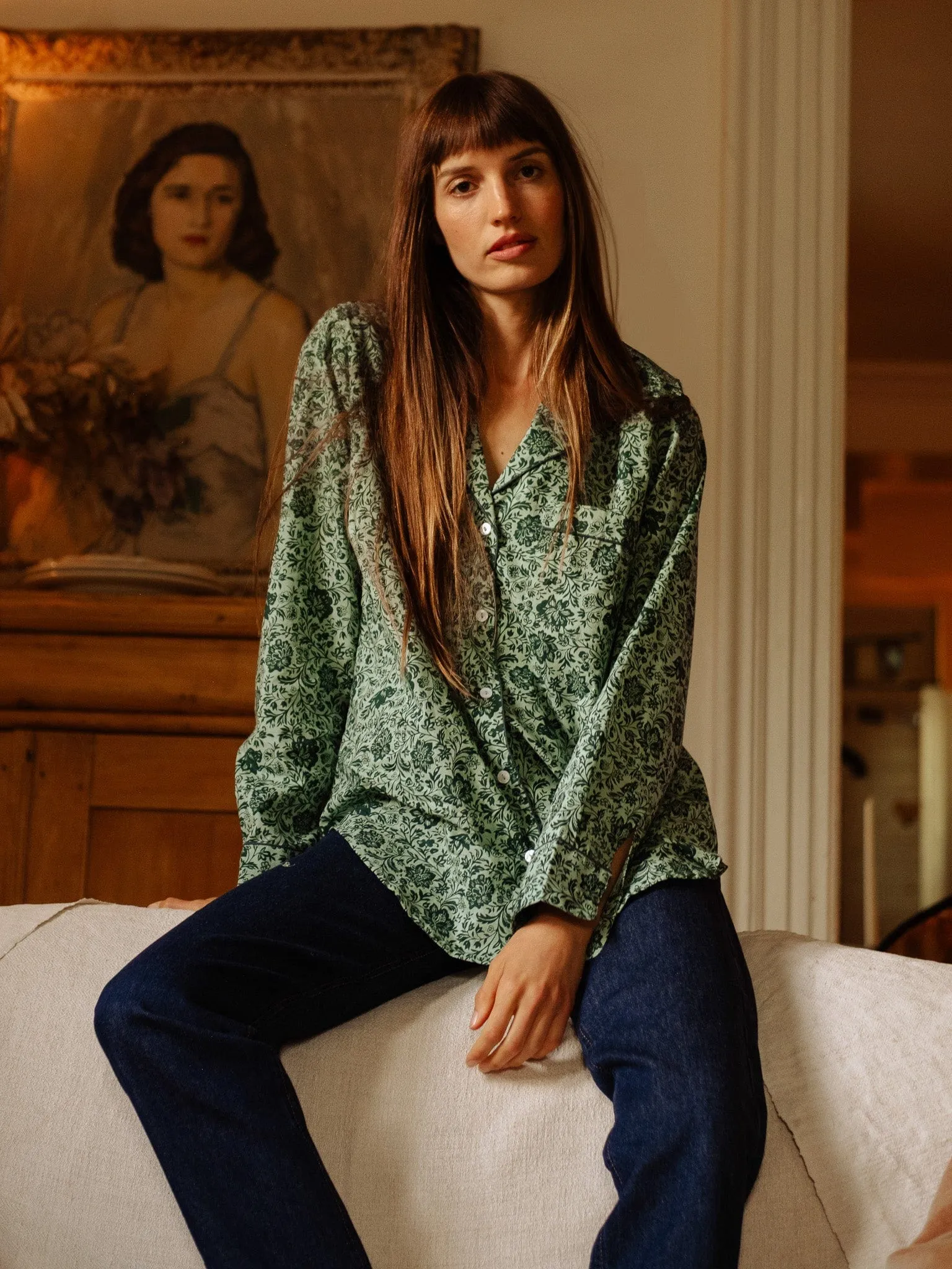 Iris Top in Jade Floral sold by MILLE