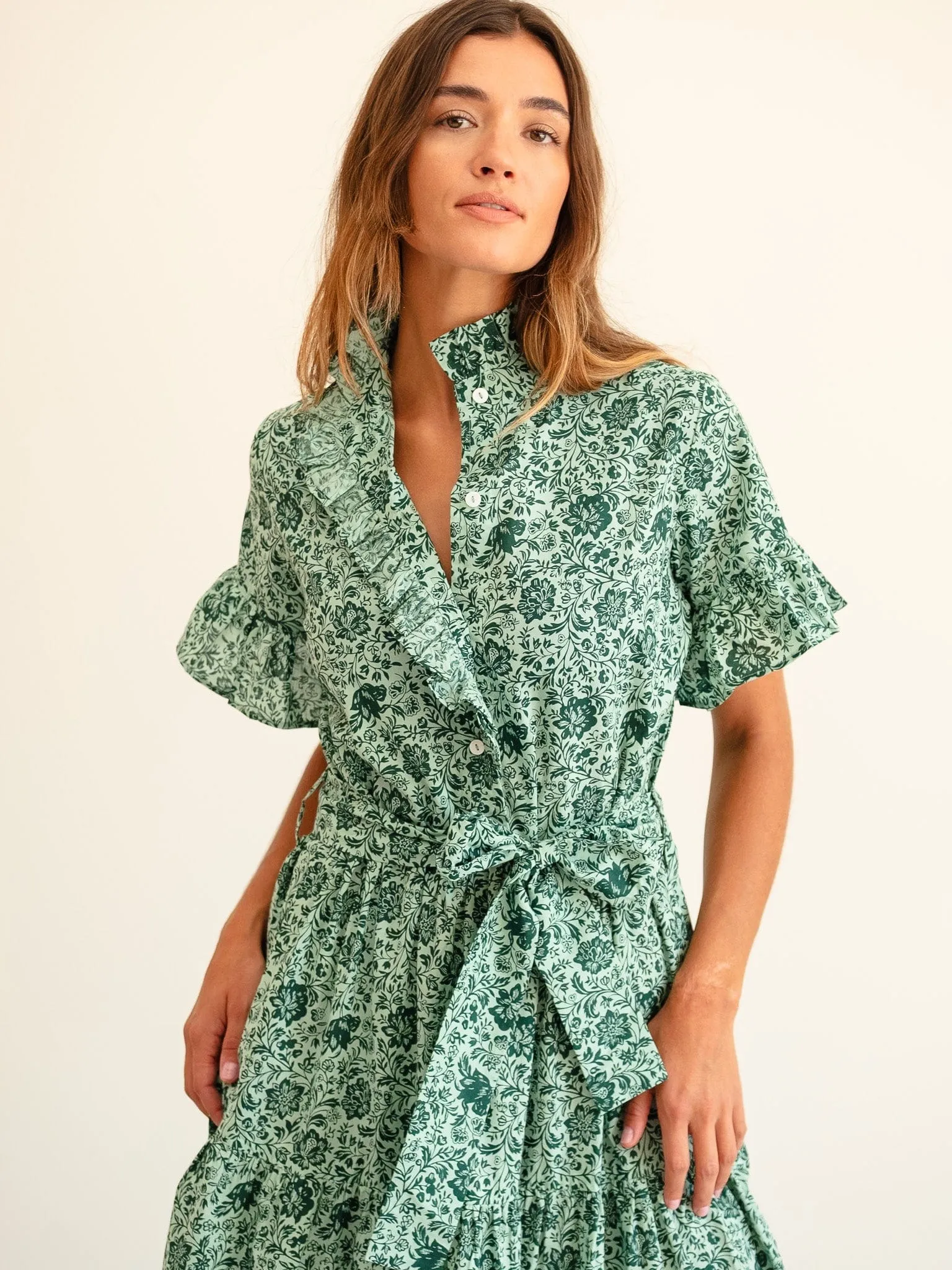 Victoria Dress in Jade Floral sold by MILLE product image thumbnail 2