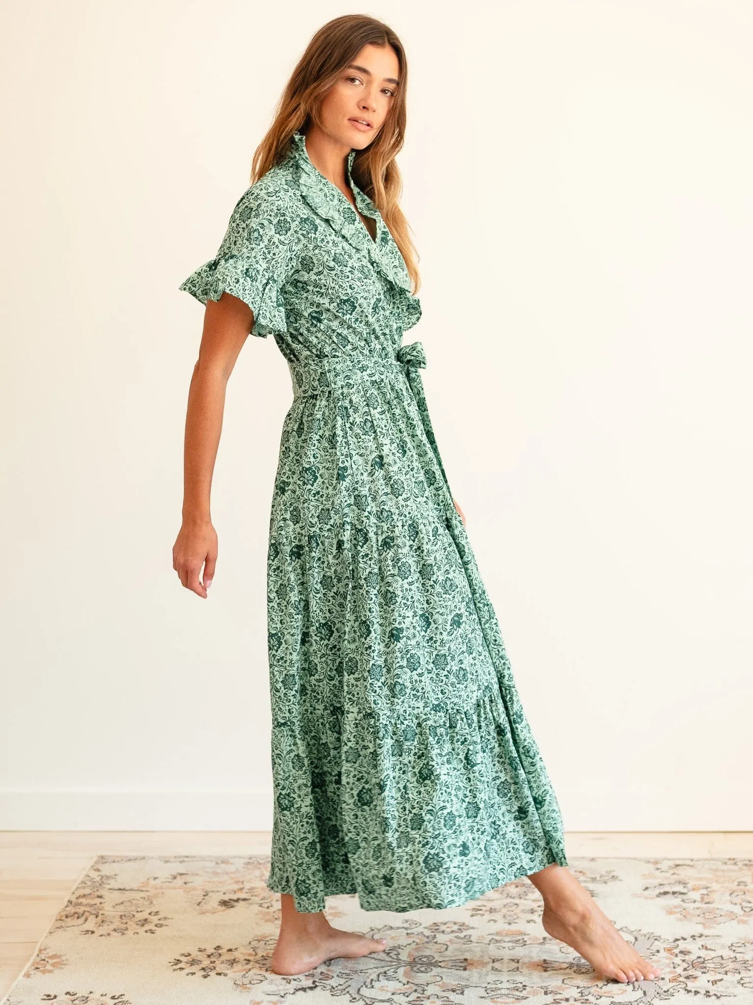 Victoria Dress in Jade Floral sold by MILLE product image thumbnail 3