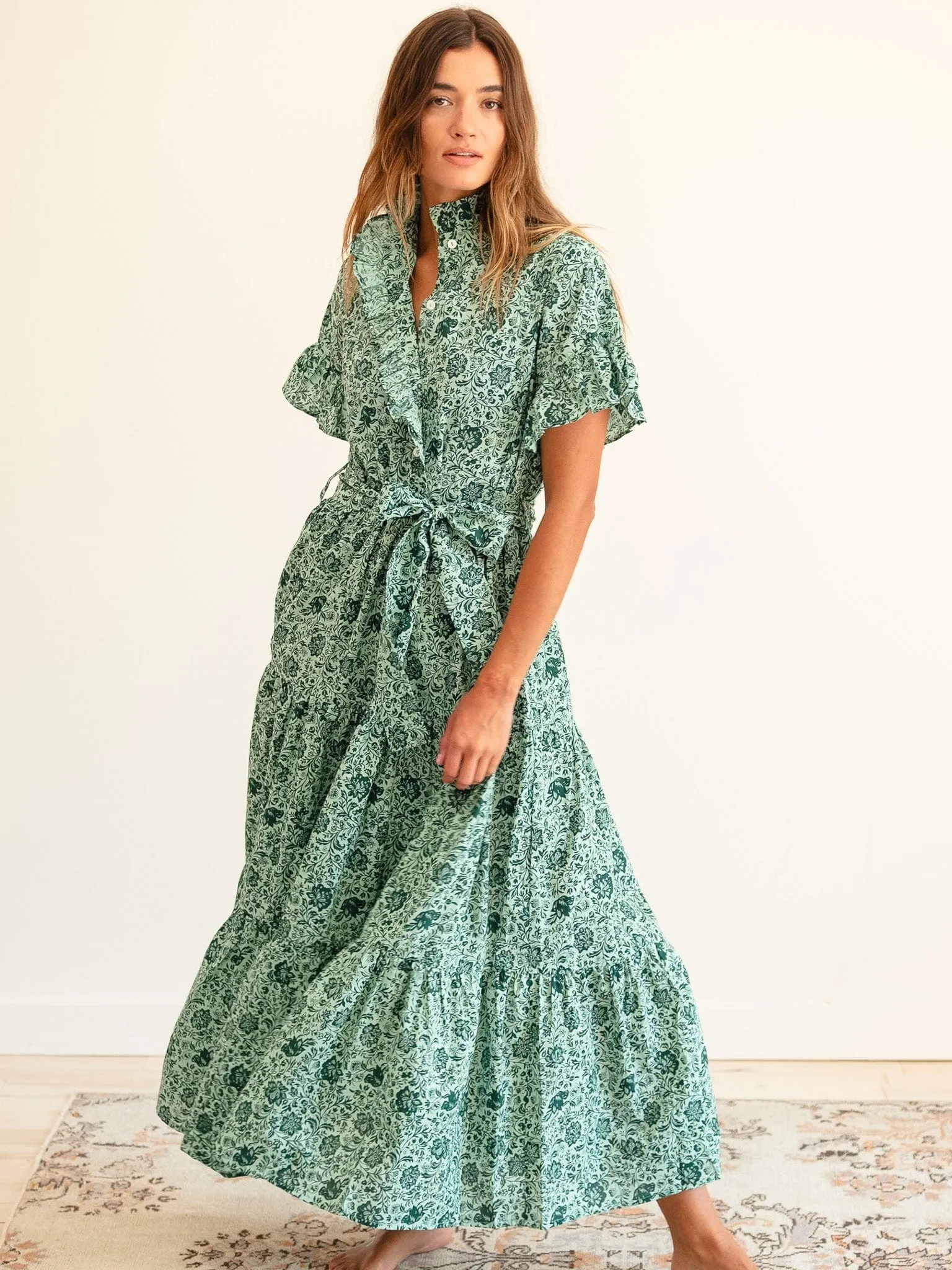 Victoria Dress in Jade Floral sold by MILLE