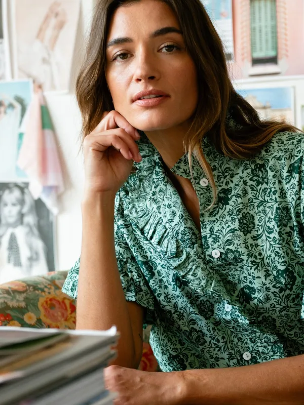 Vanessa Top in Jade Floral sold by MILLE