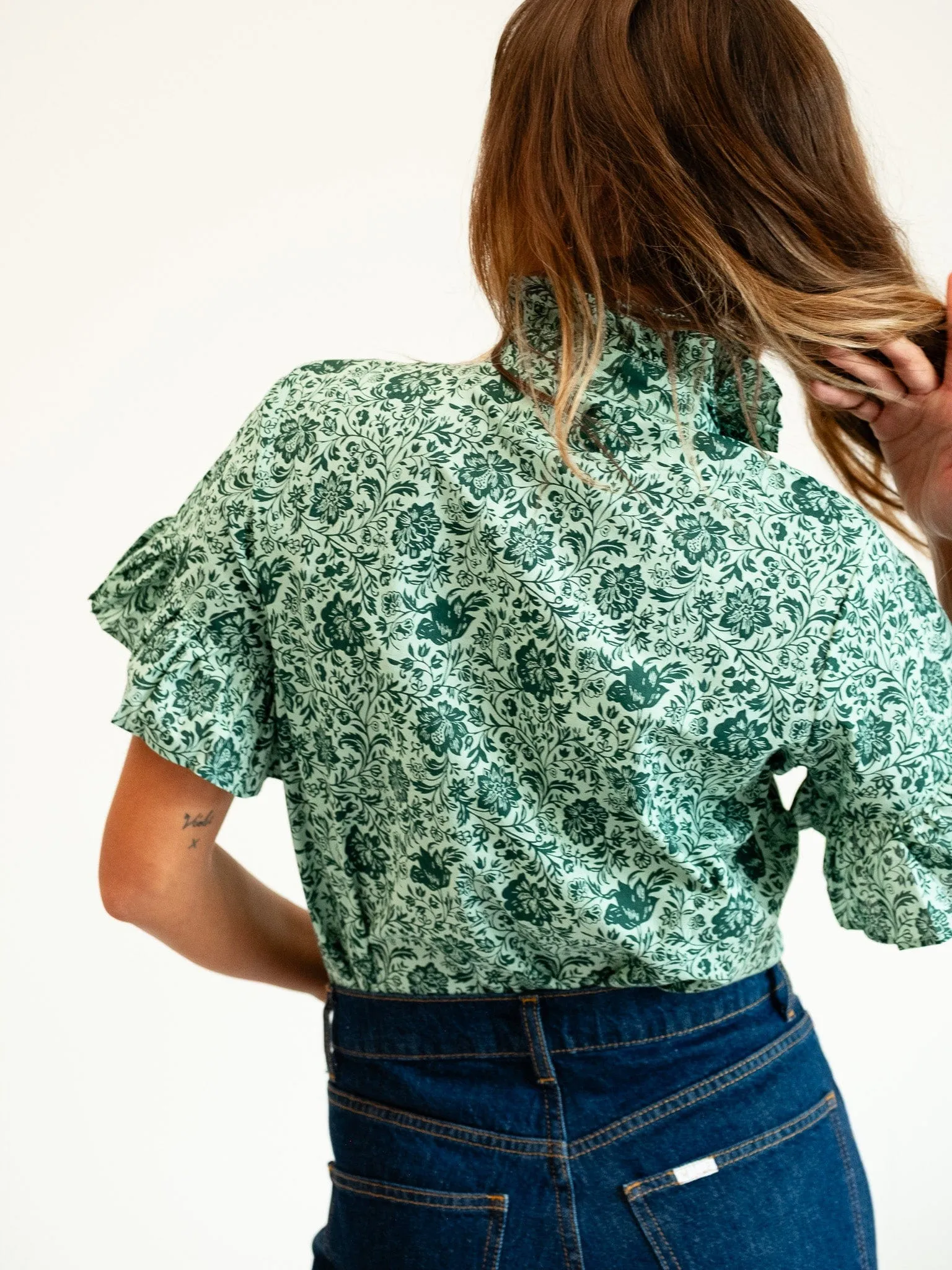 Vanessa Top in Jade Floral sold by MILLE product image thumbnail 4